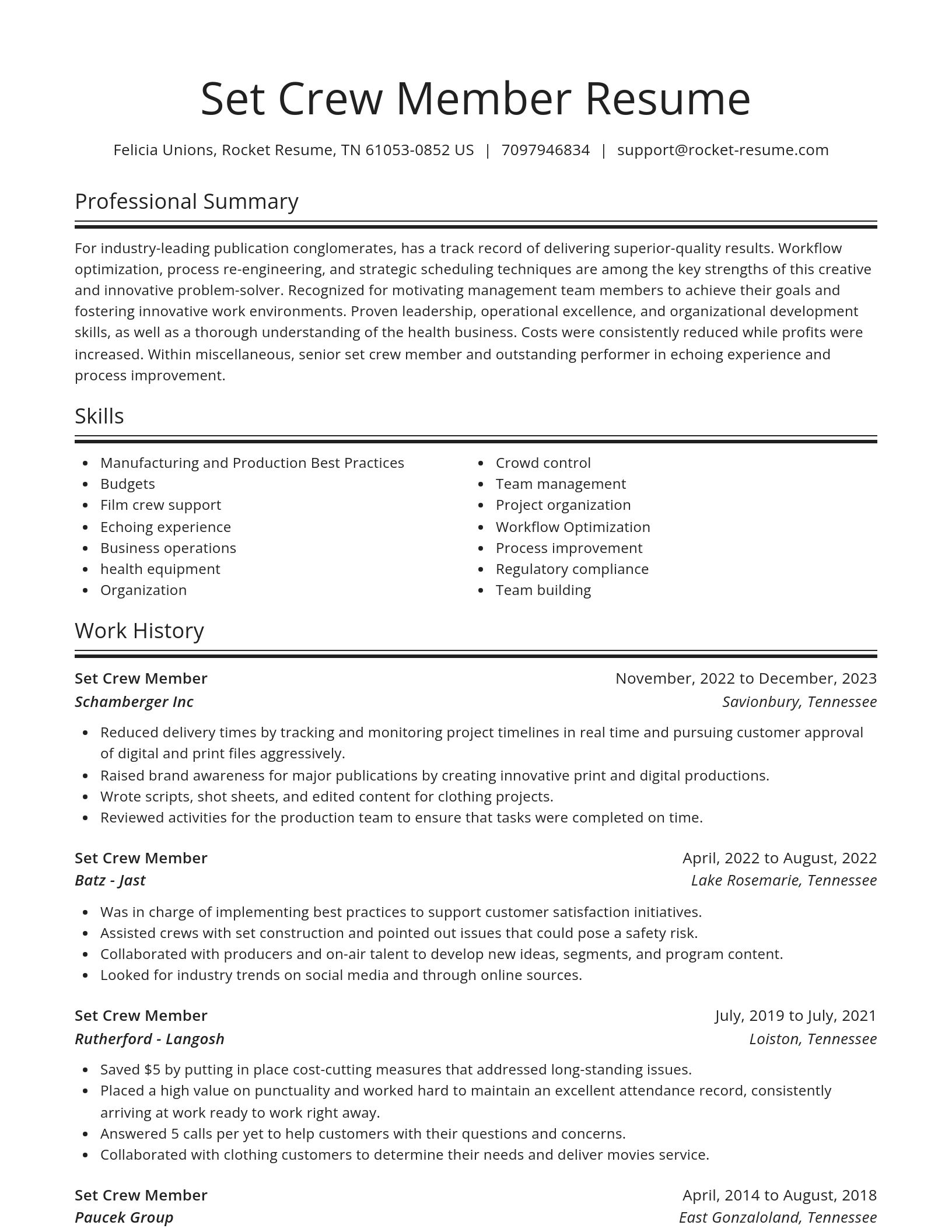 Spotlight resume template