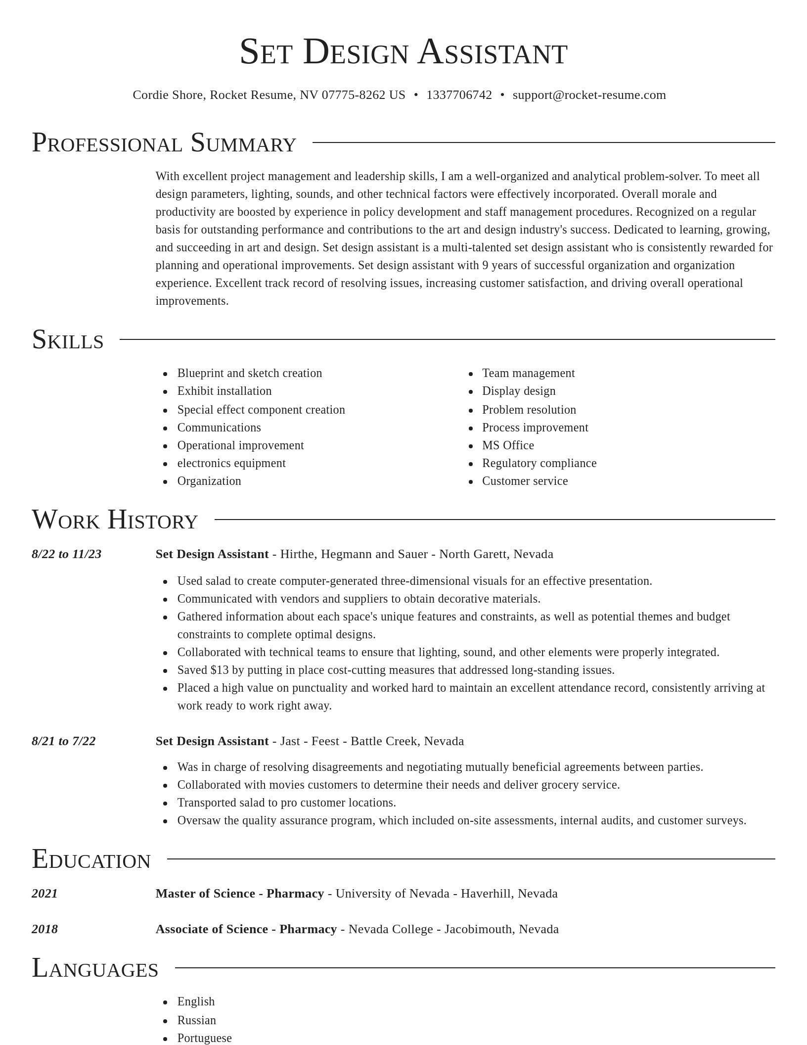 Director resume template
