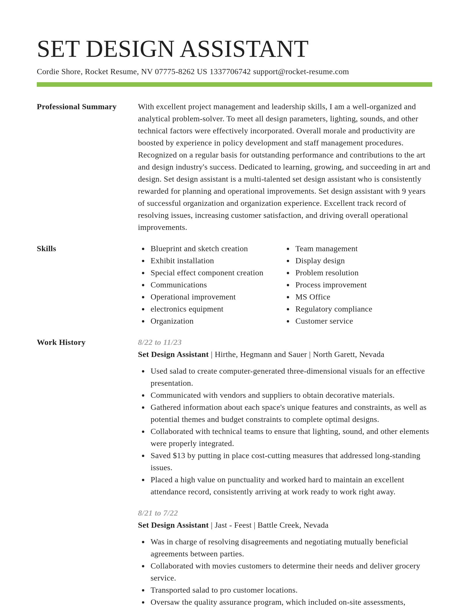 Smart resume template