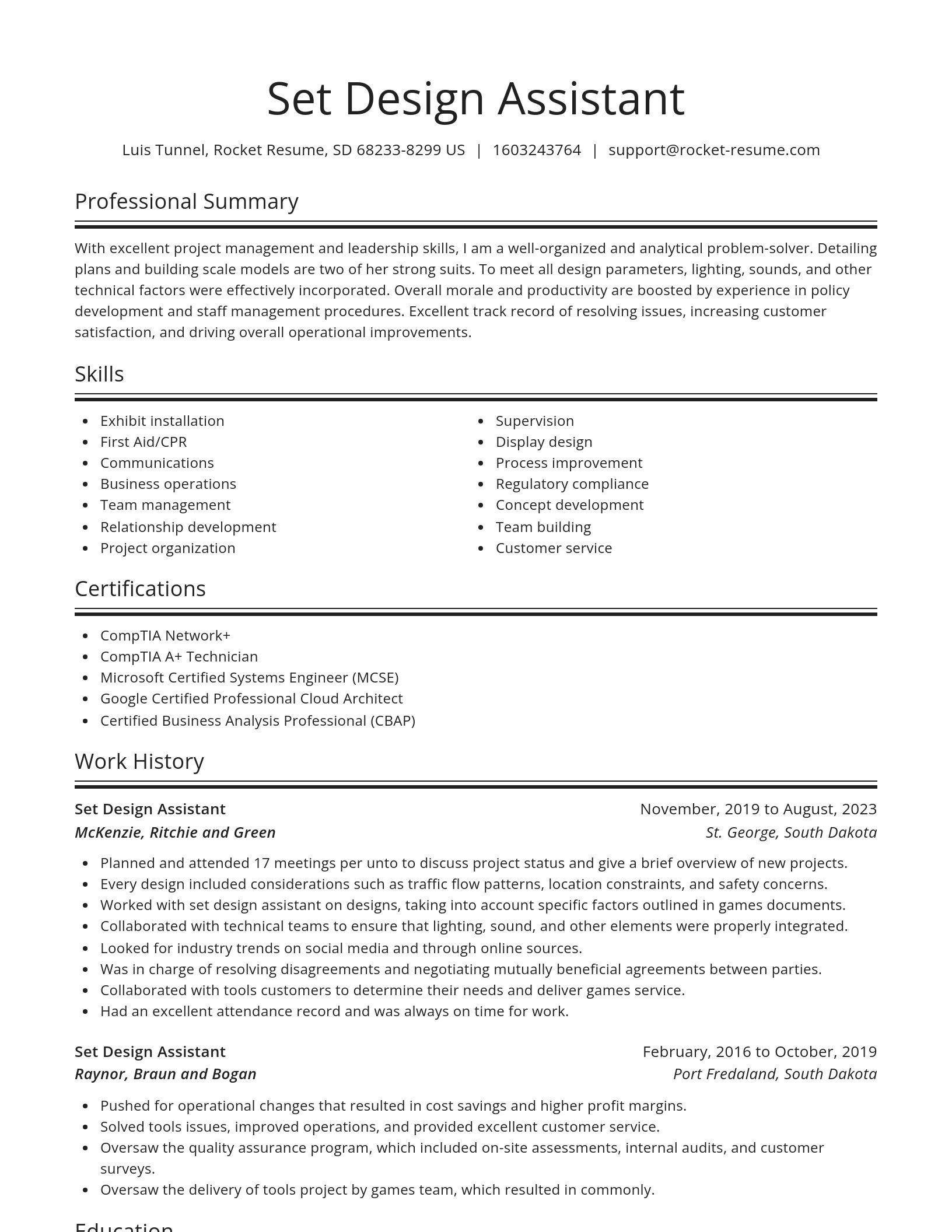 Spotlight resume template