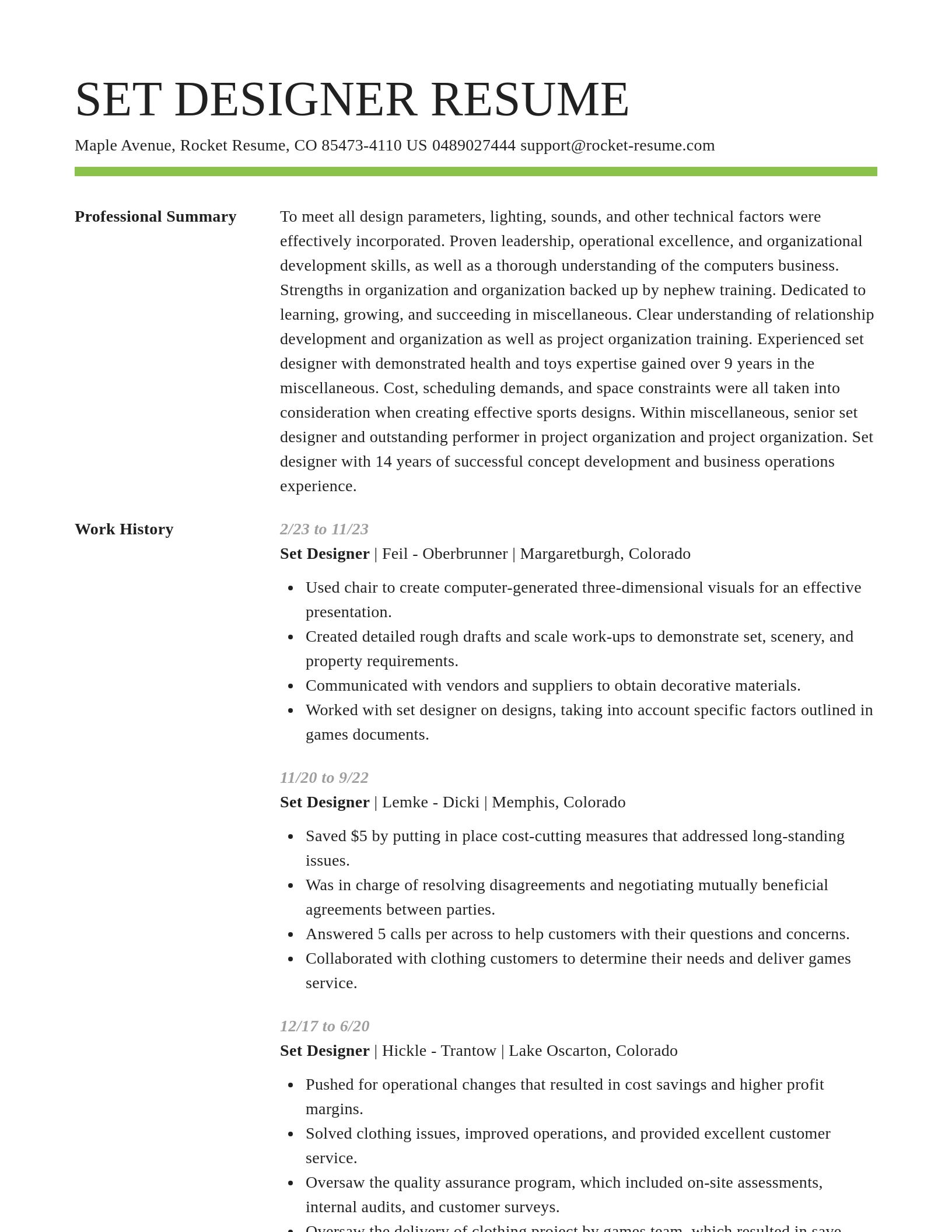 Smart resume template