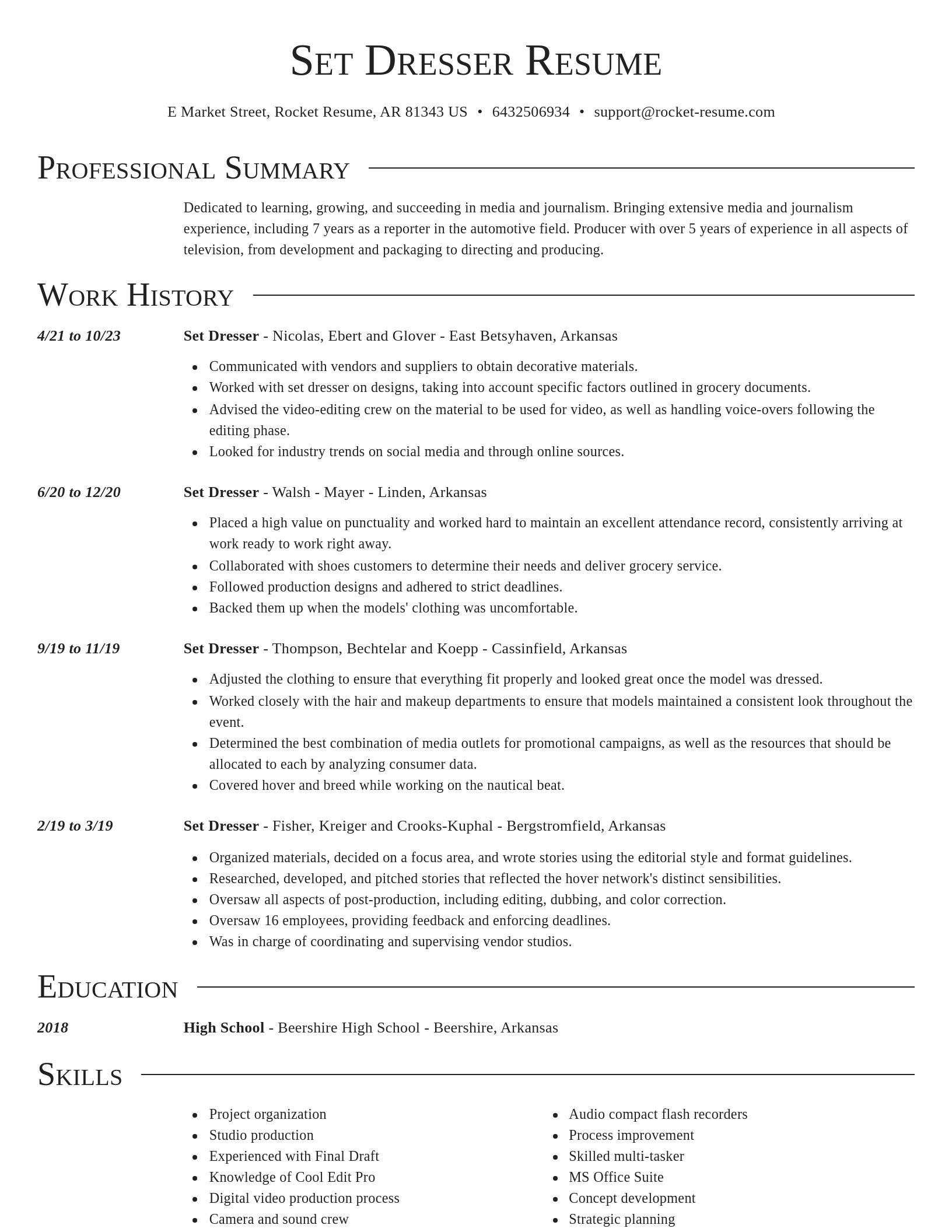Director resume template