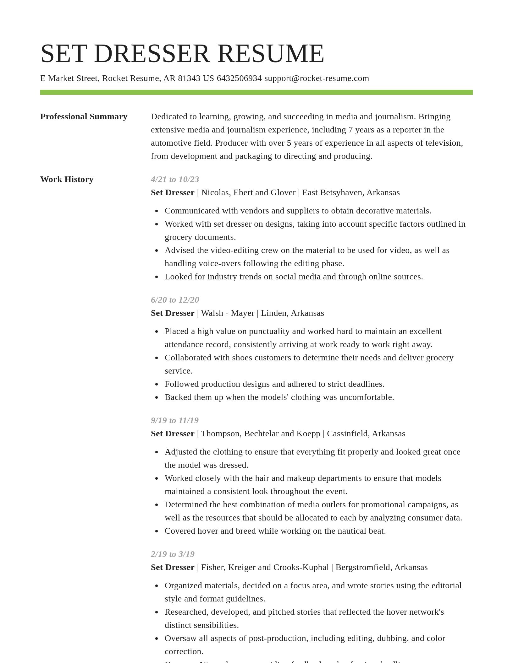 Smart resume template