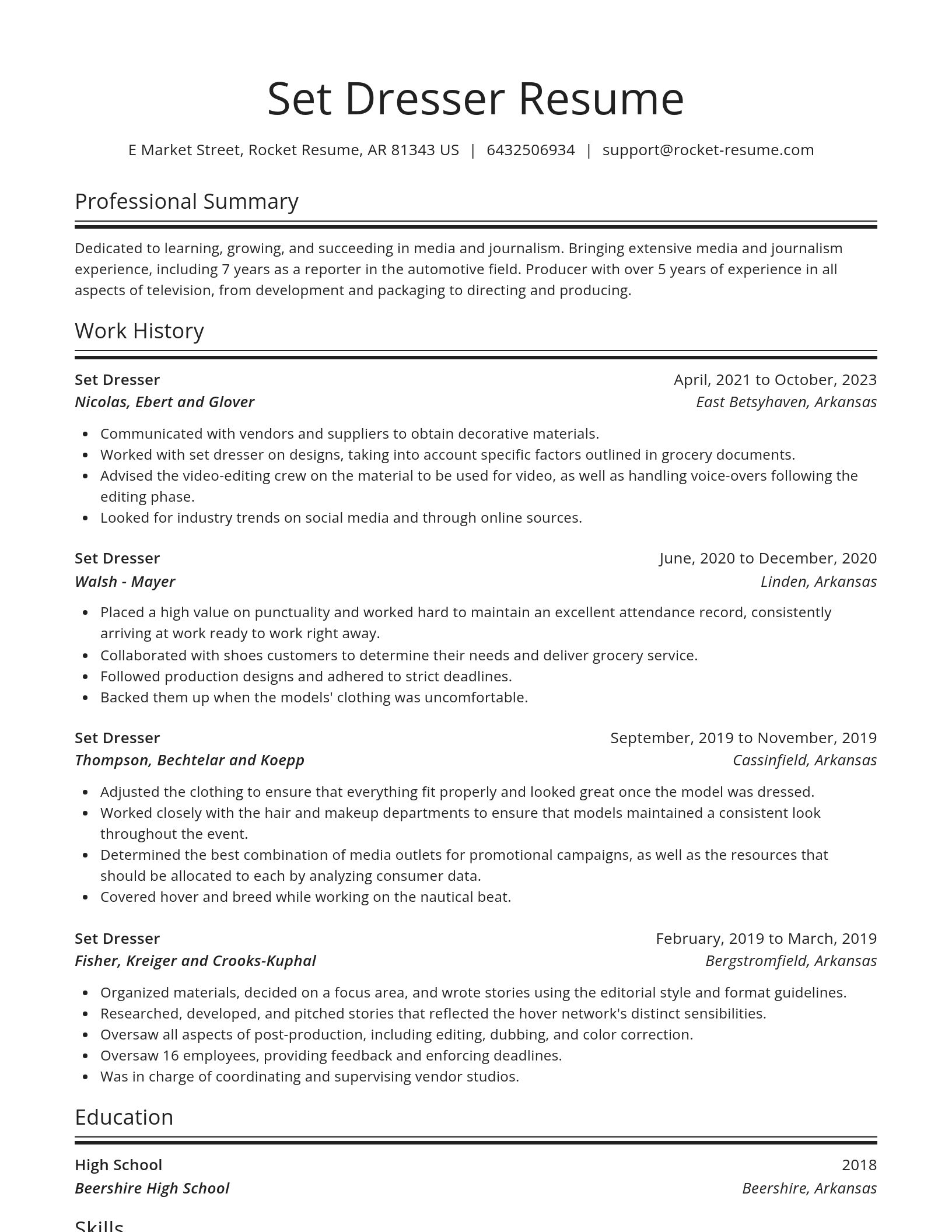 Spotlight resume template