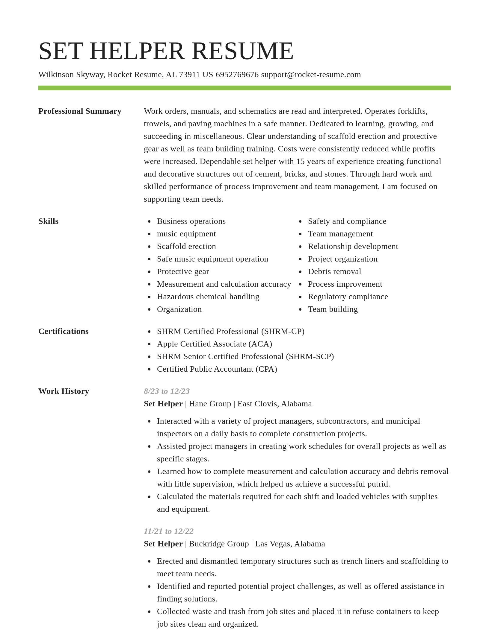 Smart resume template