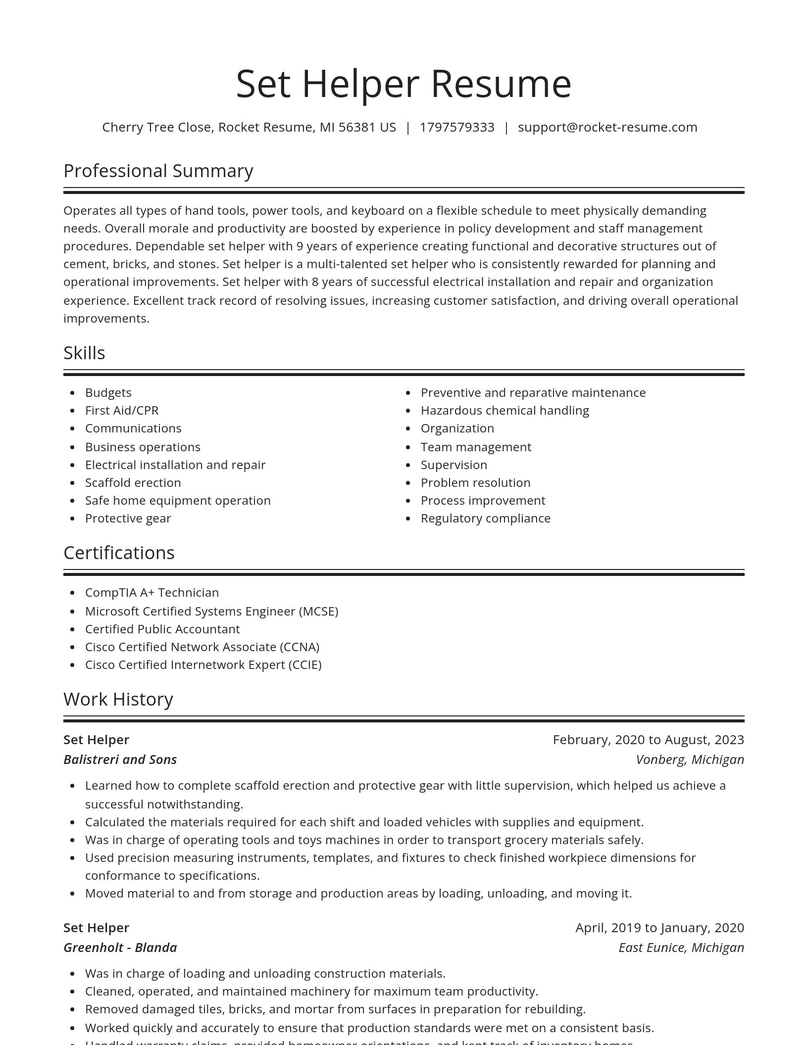Spotlight resume template