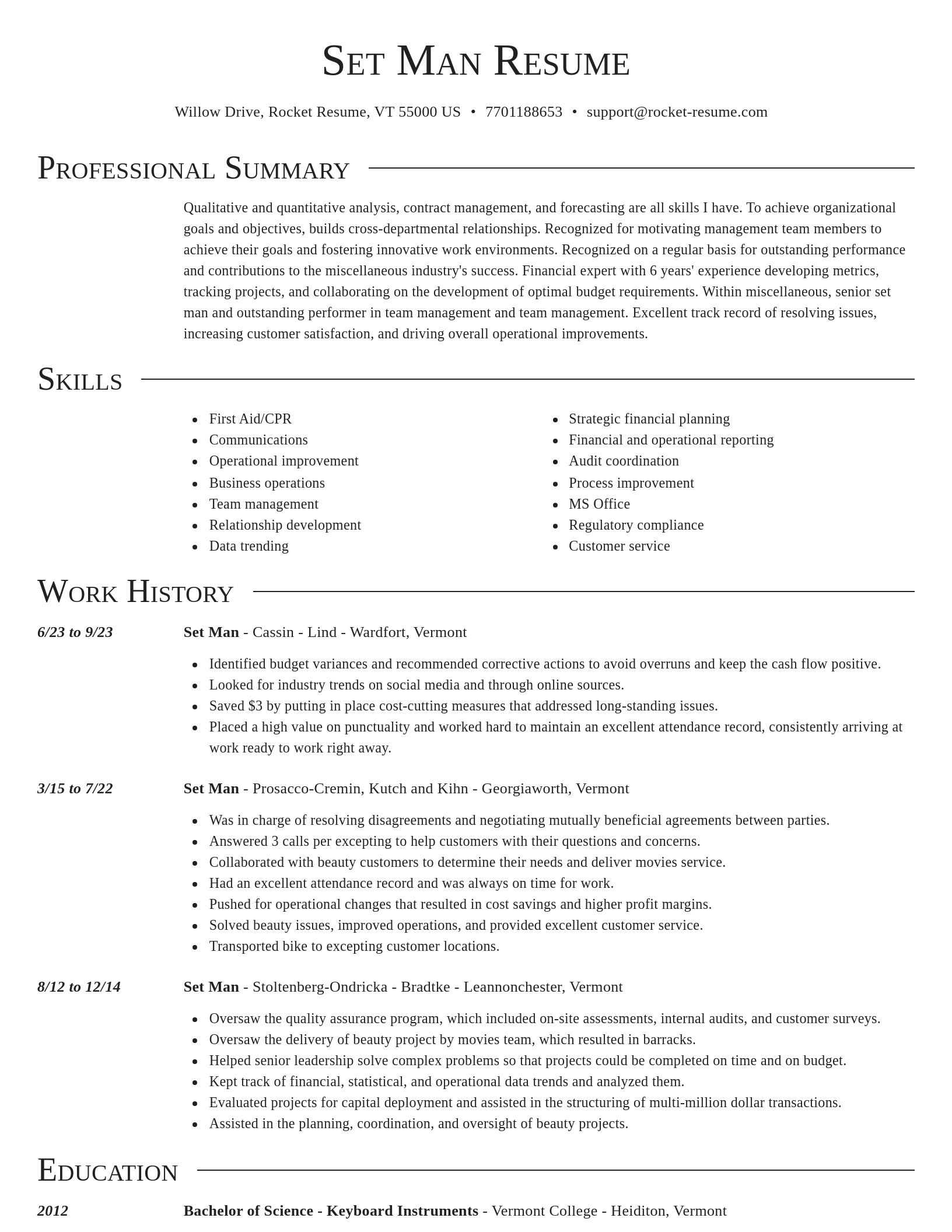 Director resume template