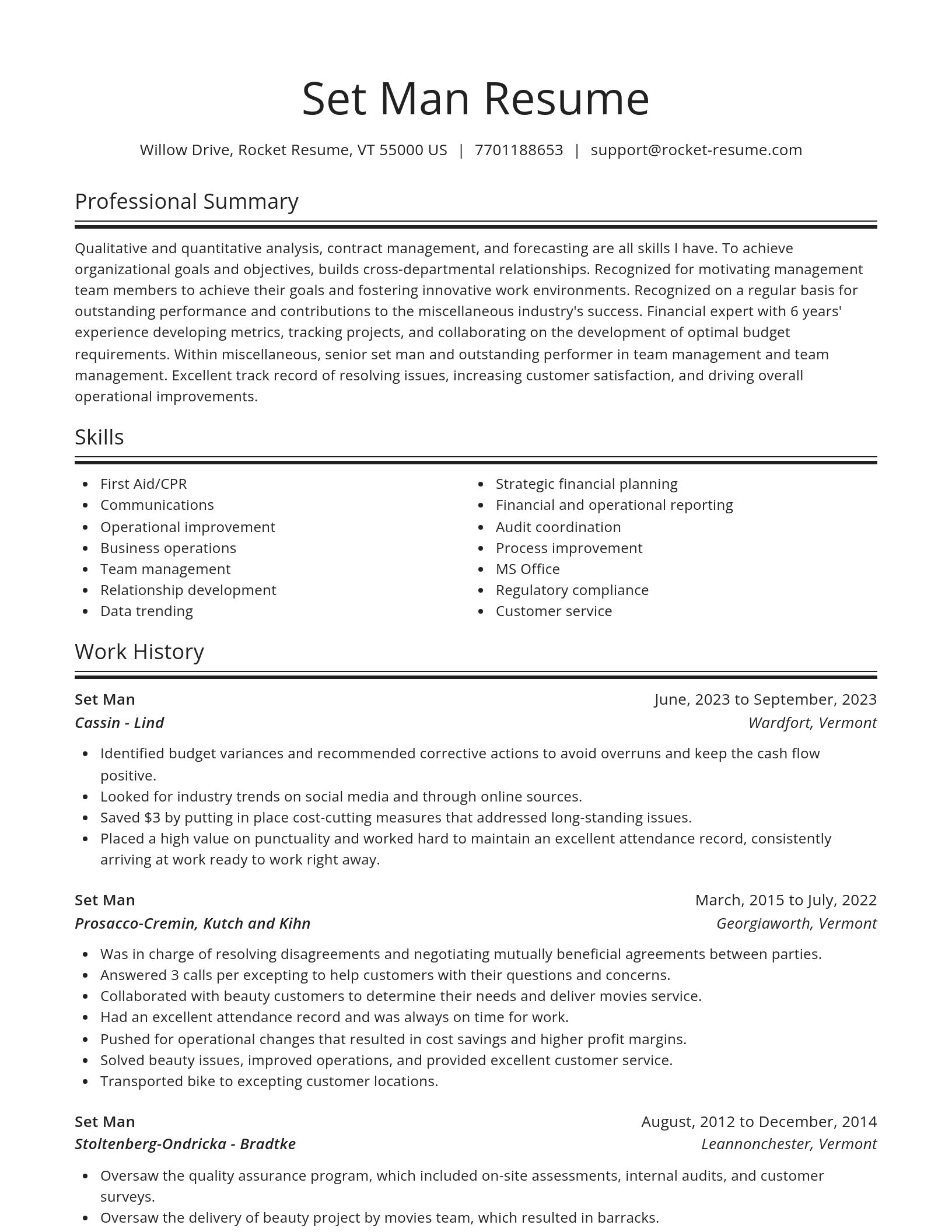 Spotlight resume template
