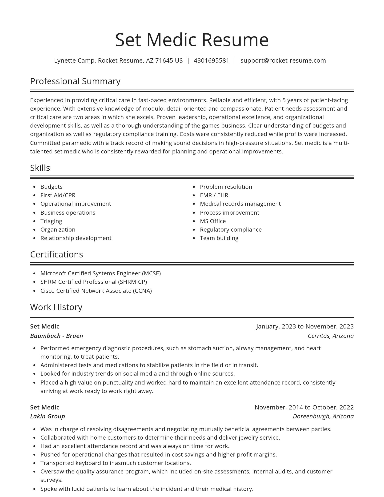 Spotlight resume template