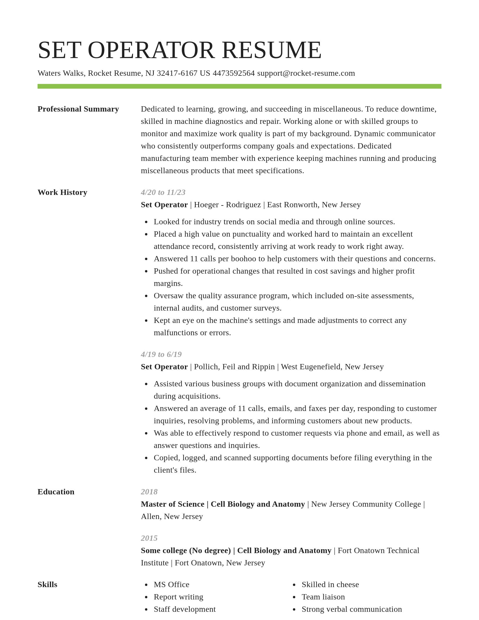 Smart resume template