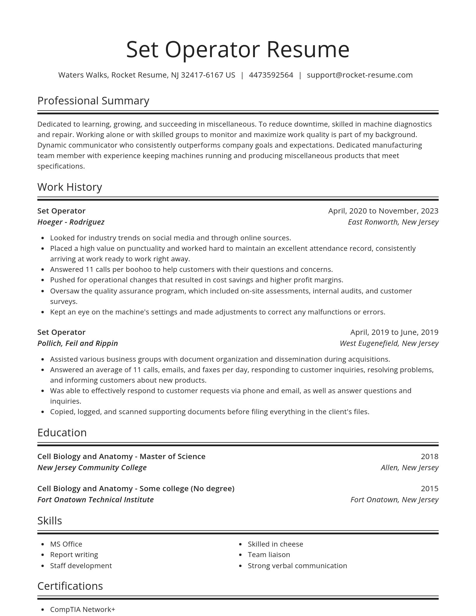 Spotlight resume template