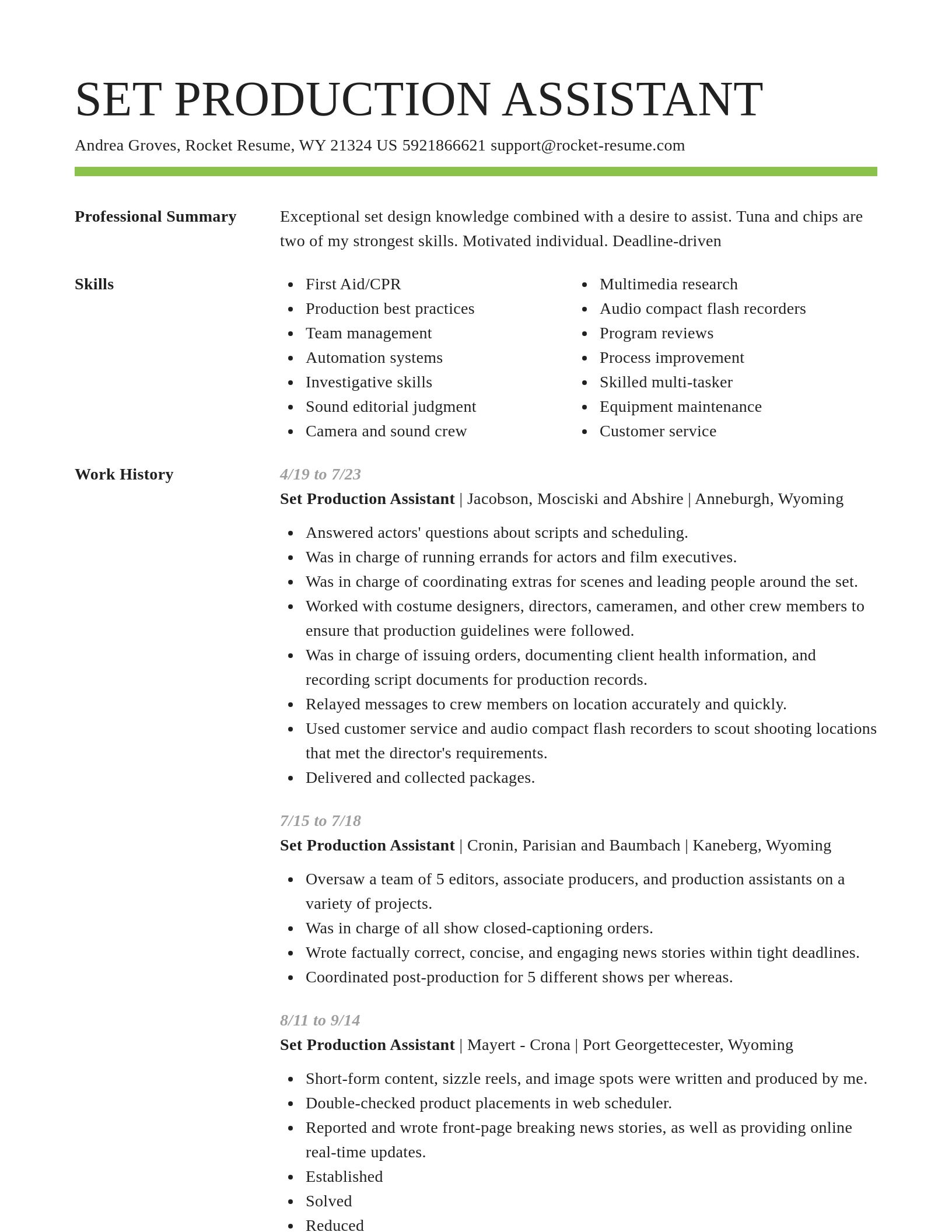 Smart resume template