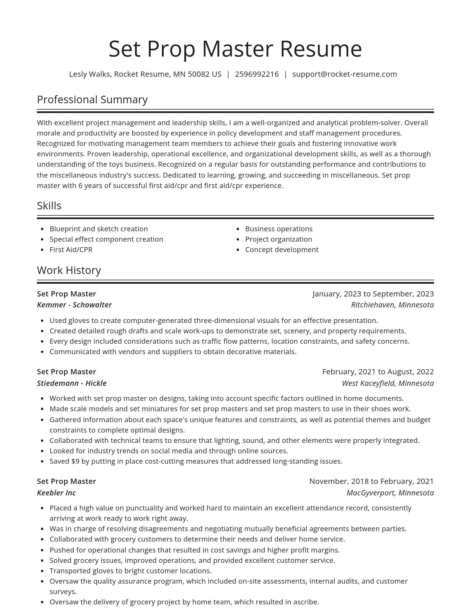 Spotlight resume template