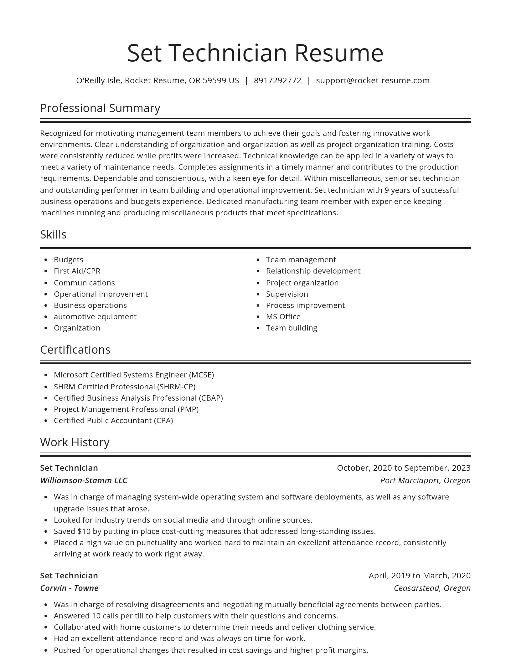 Spotlight resume template