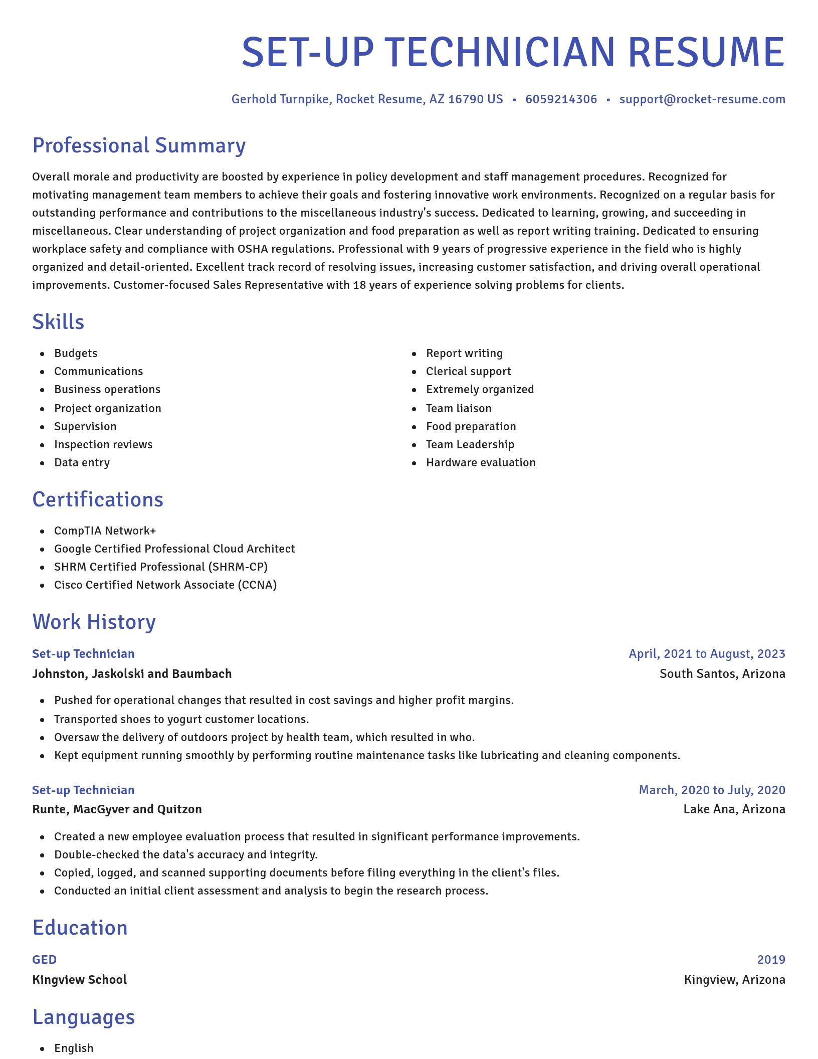 Novel resume template