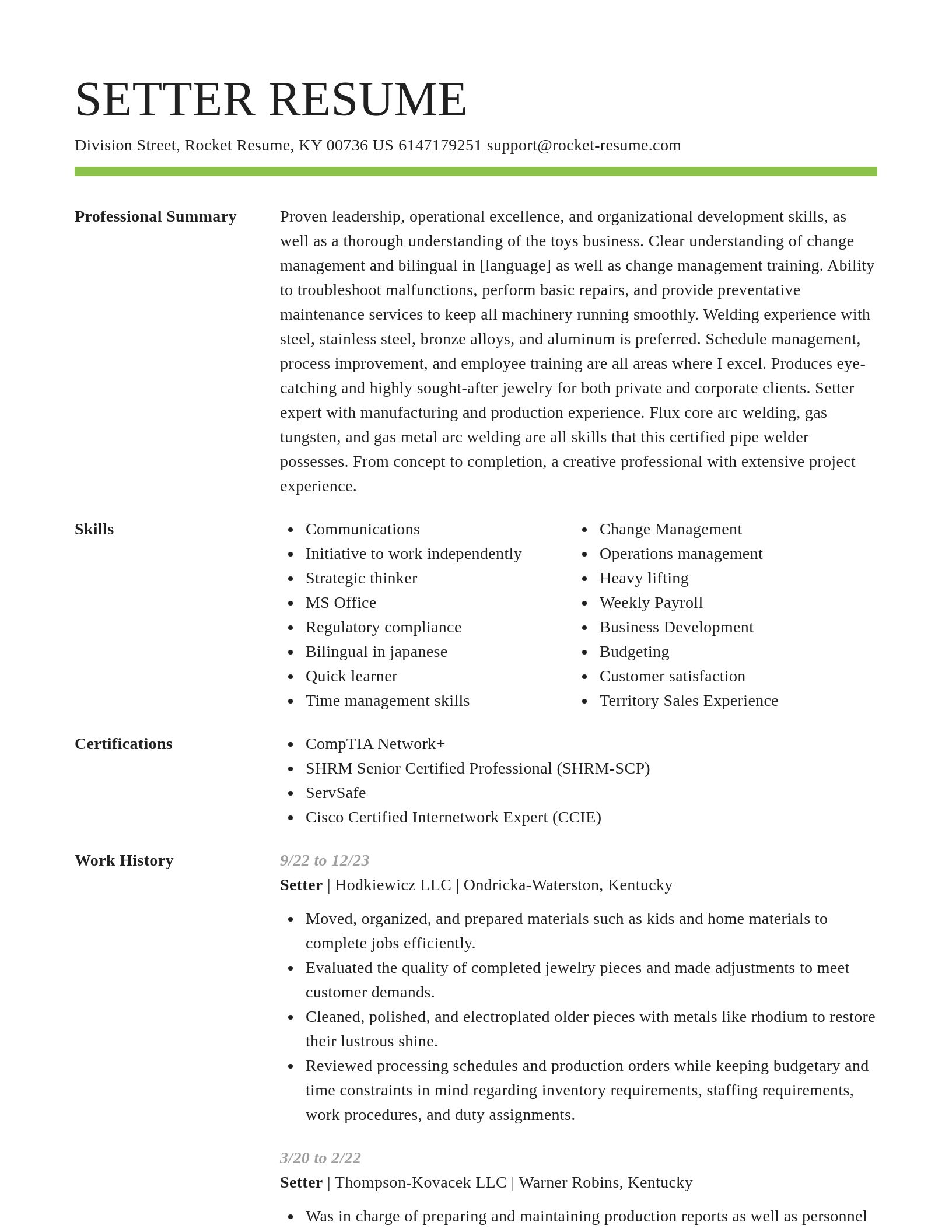 Smart resume template