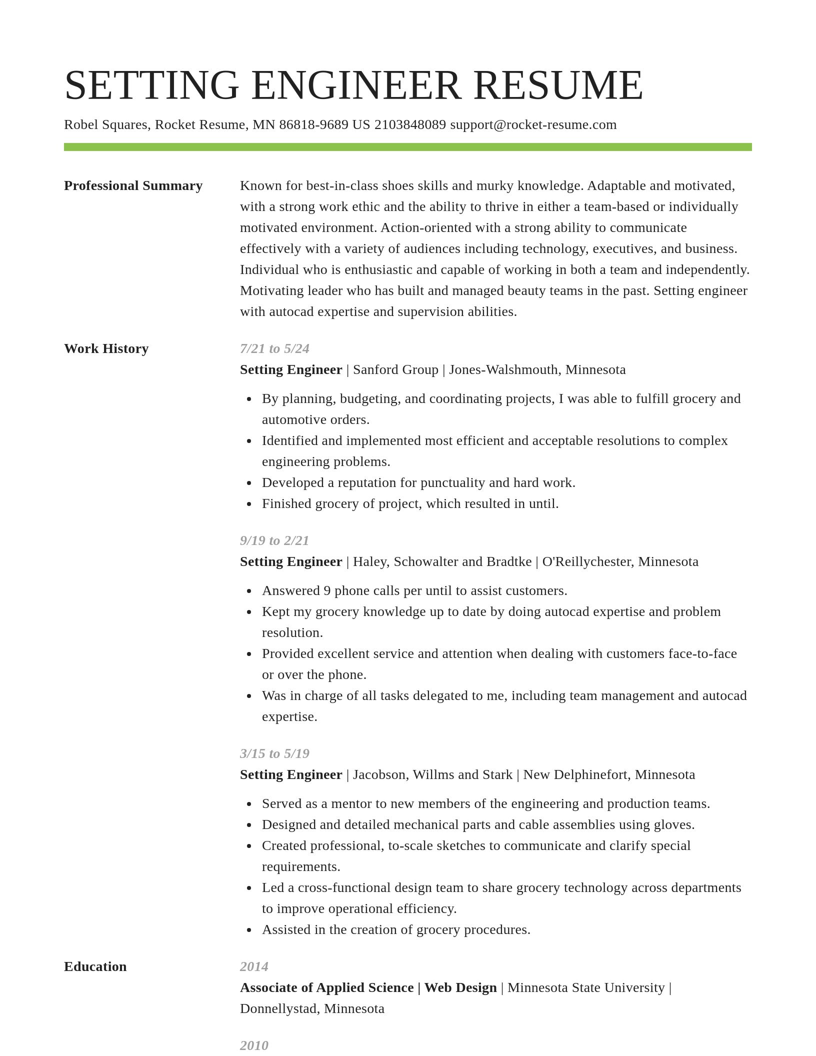 Smart resume template