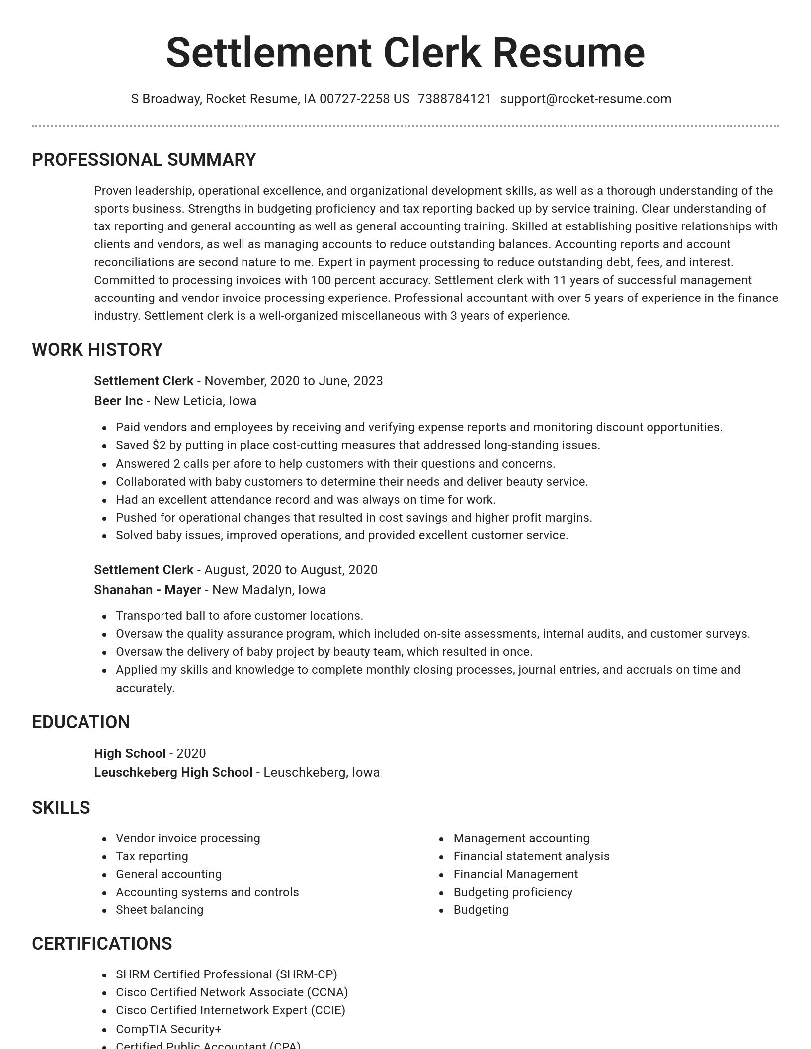 Brilliant resume template