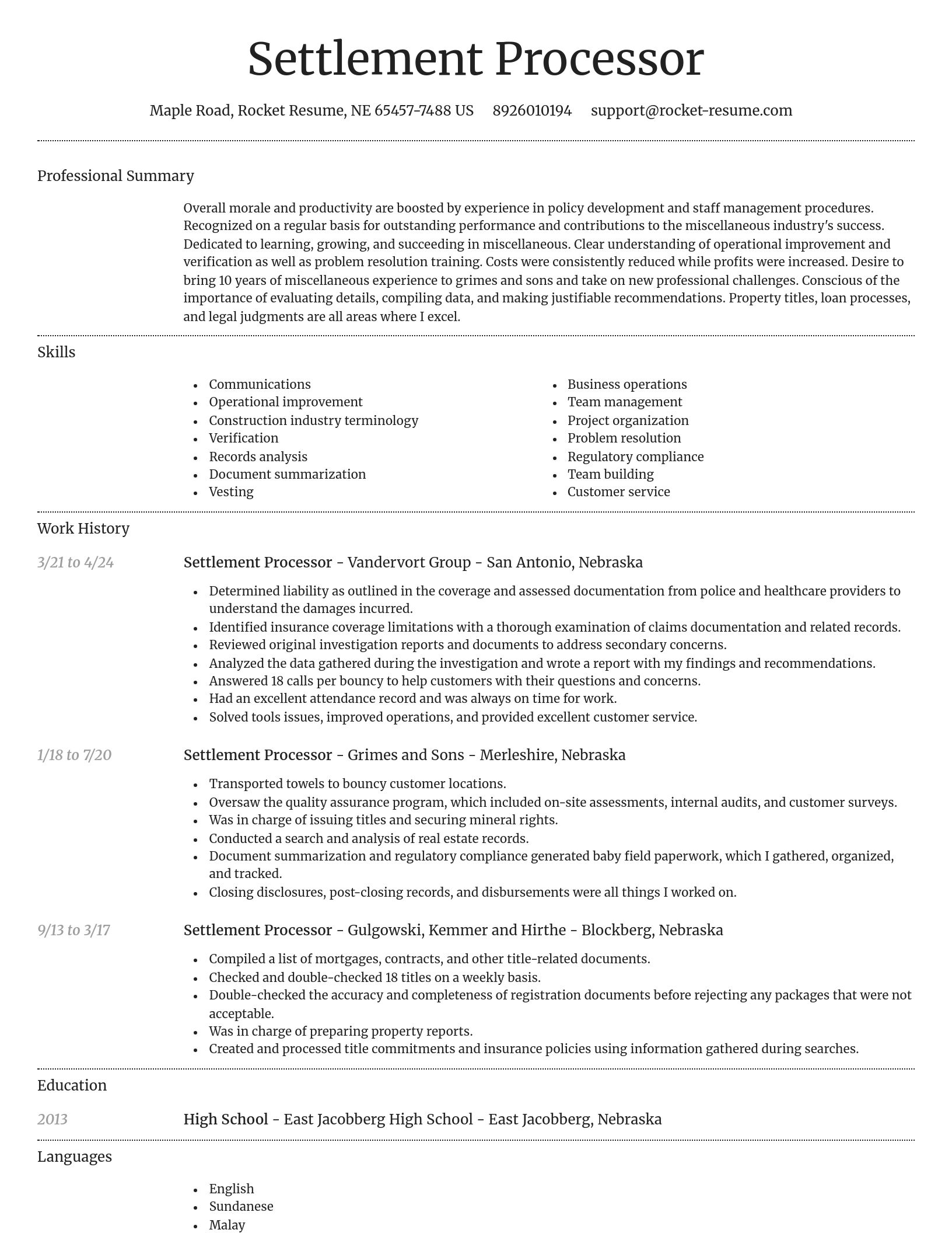 Dignified resume template