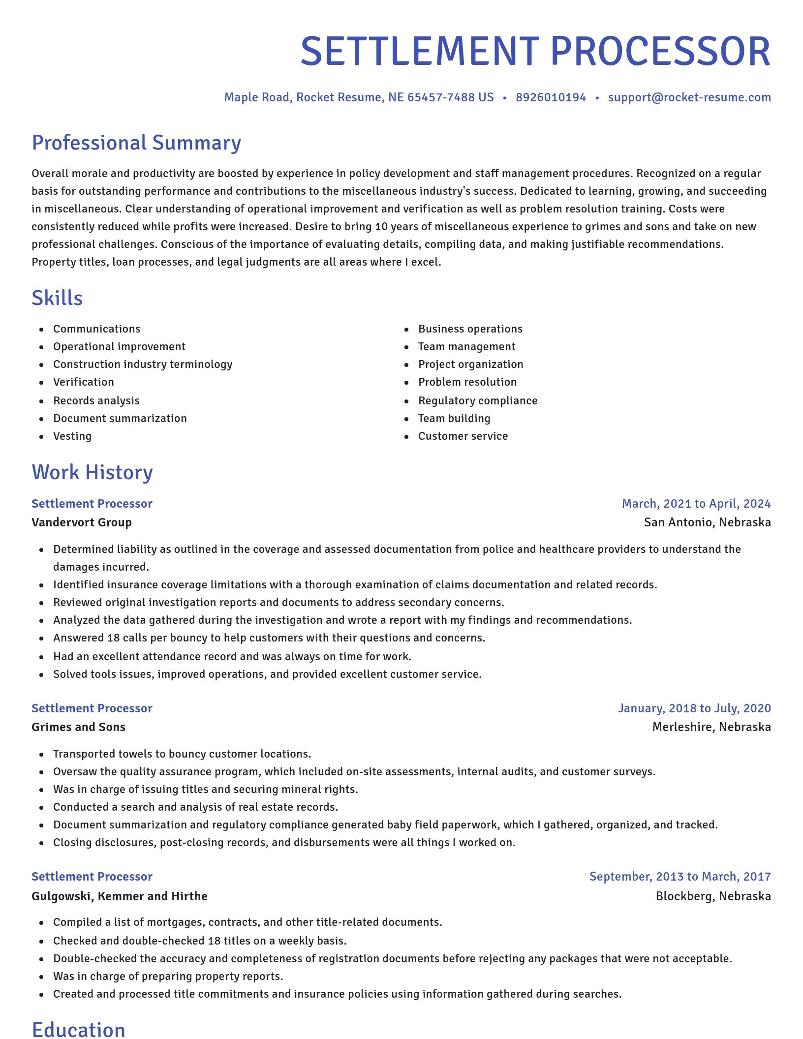 Novel resume template