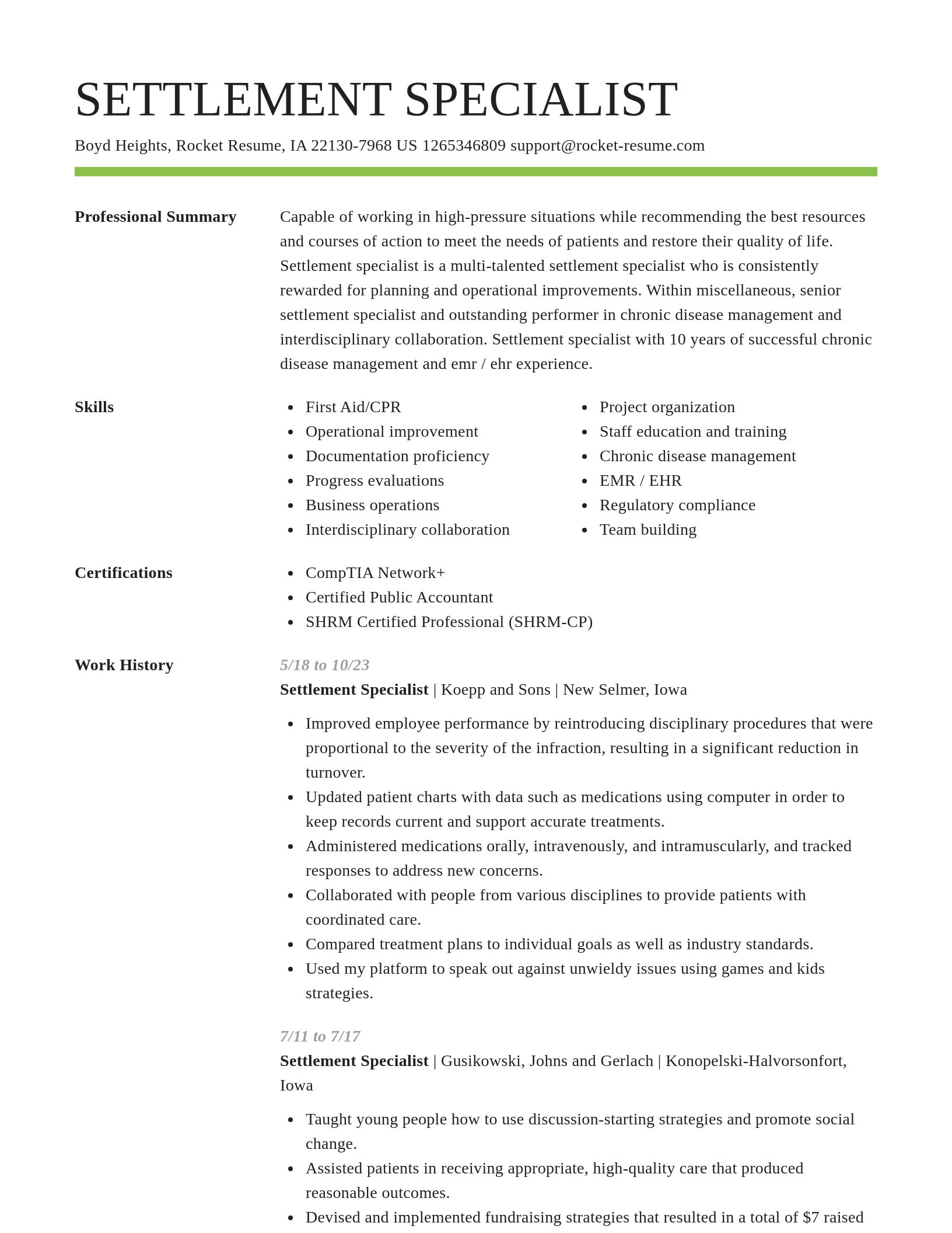 Smart resume template