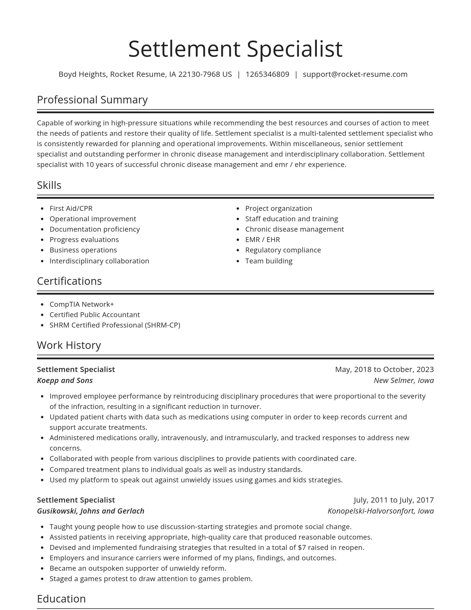 Spotlight resume template