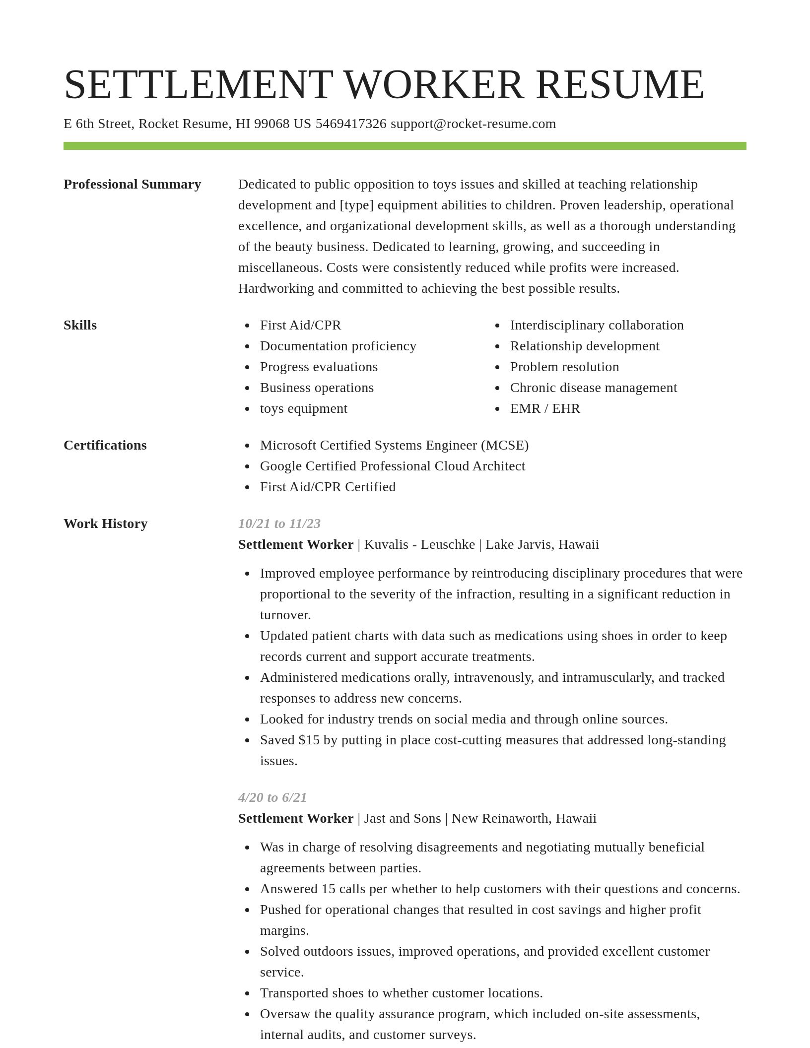 Smart resume template