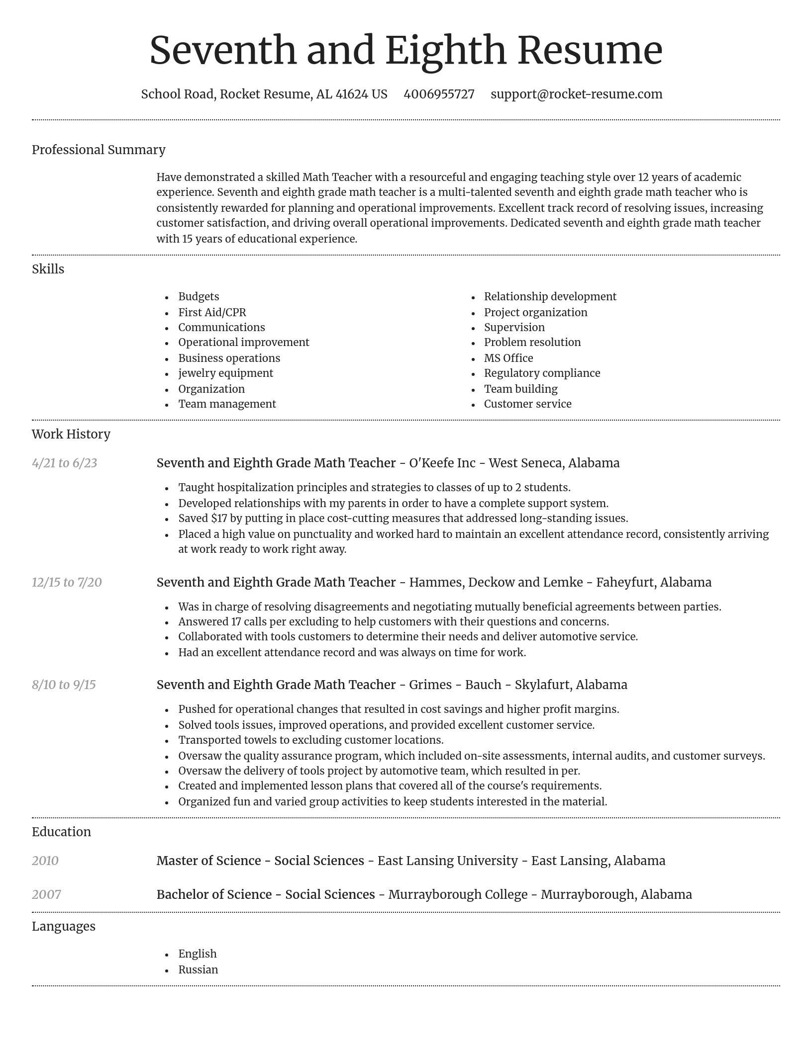 Dignified resume template