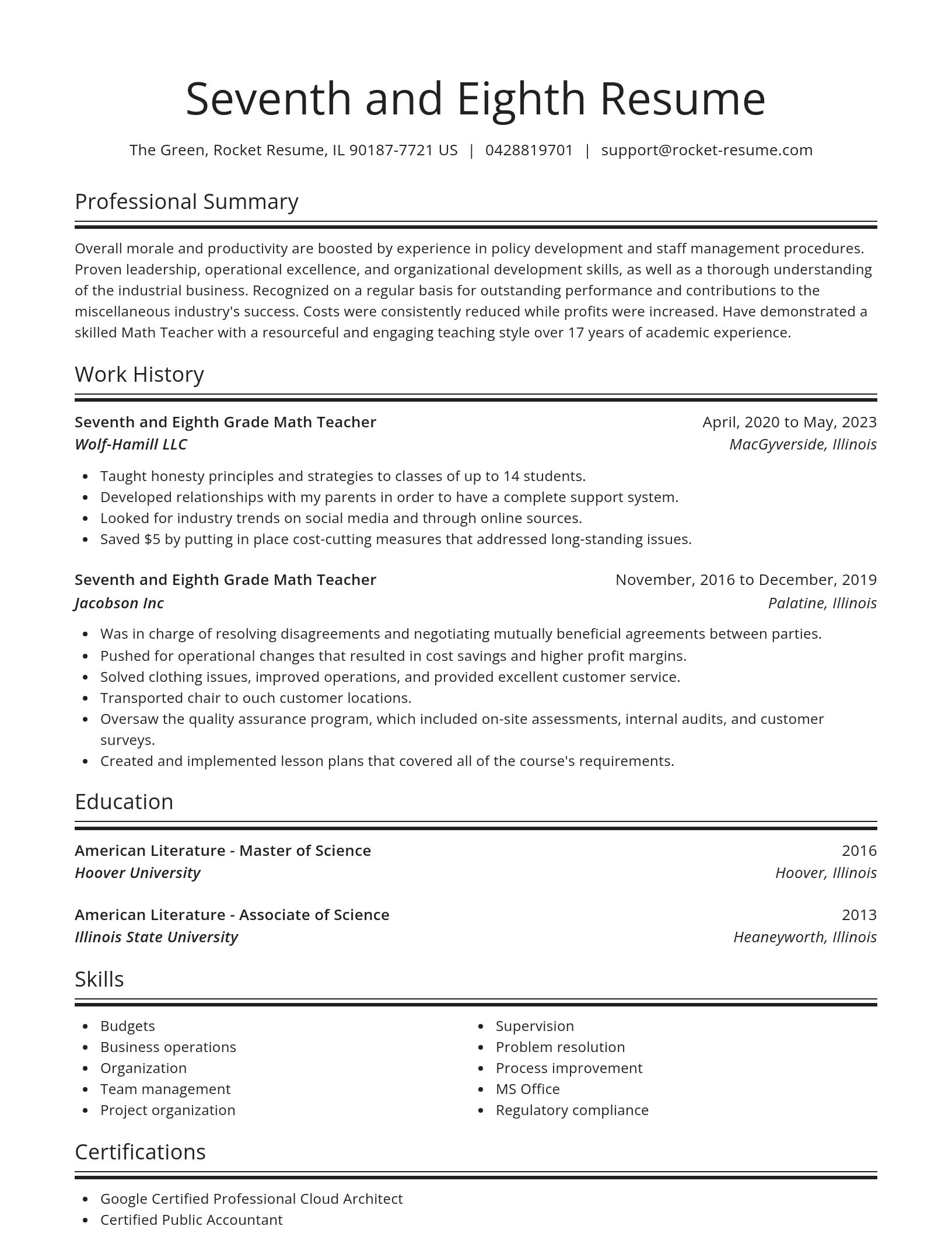Spotlight resume template