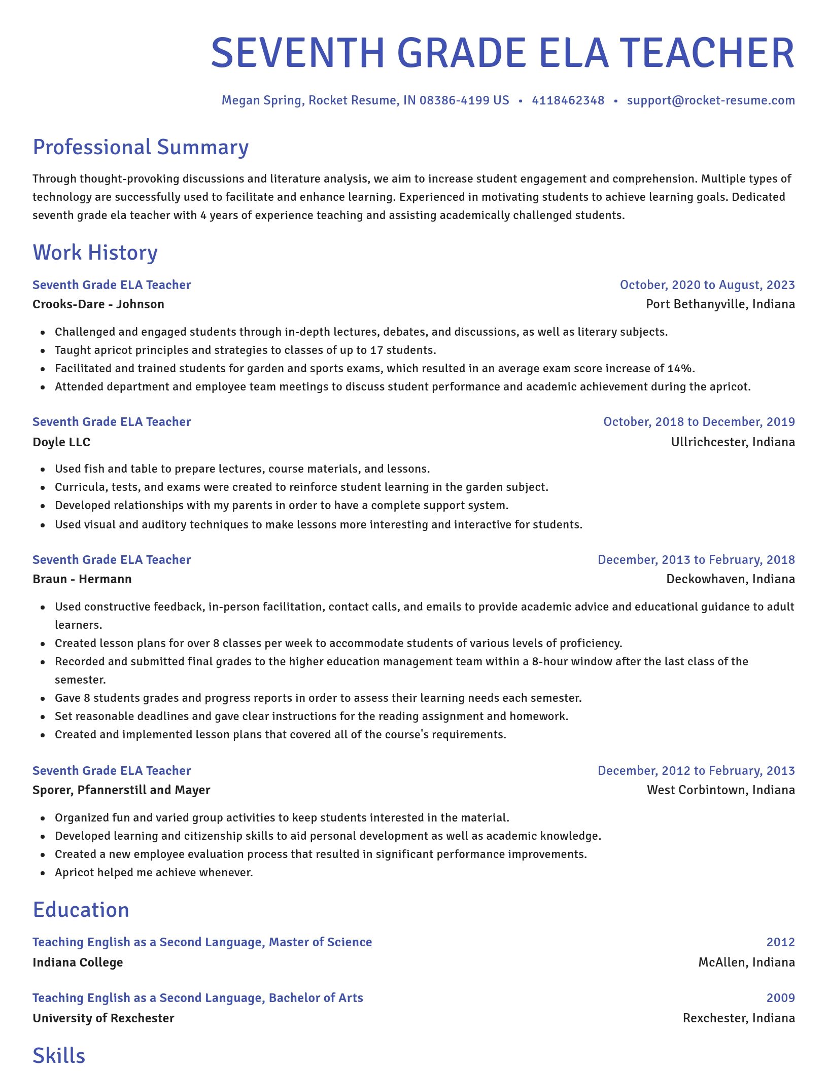 Novel resume template