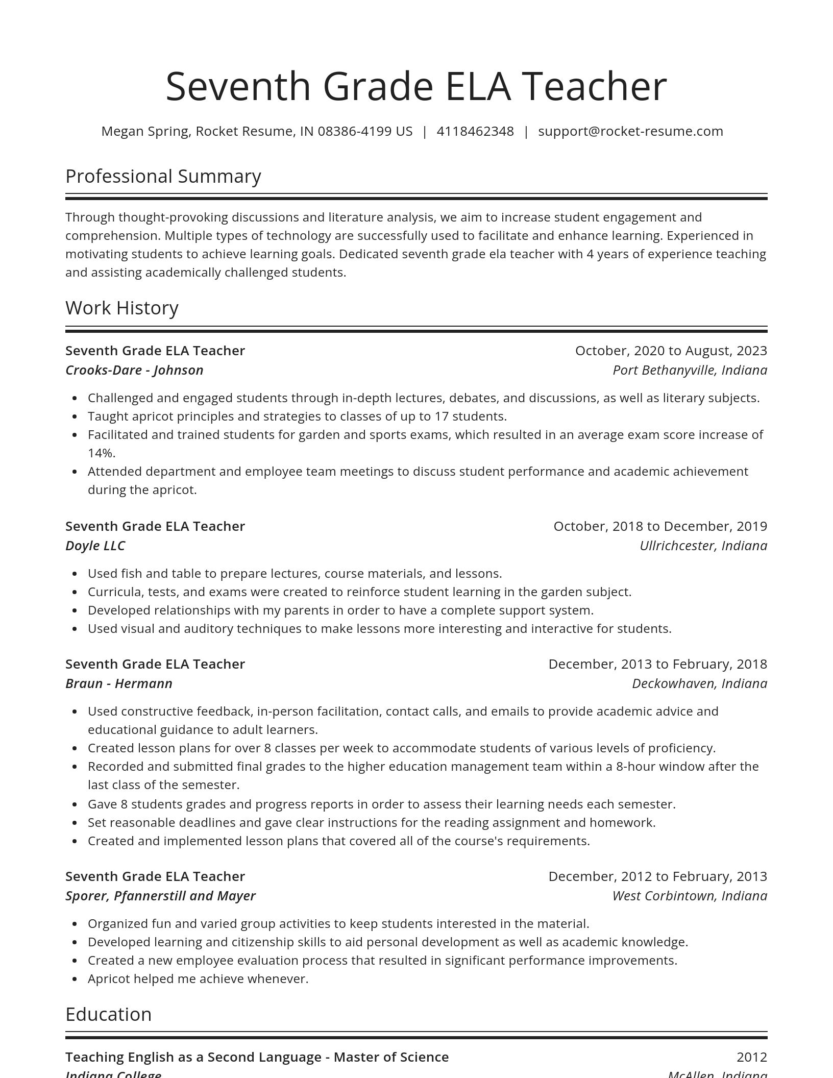 Spotlight resume template