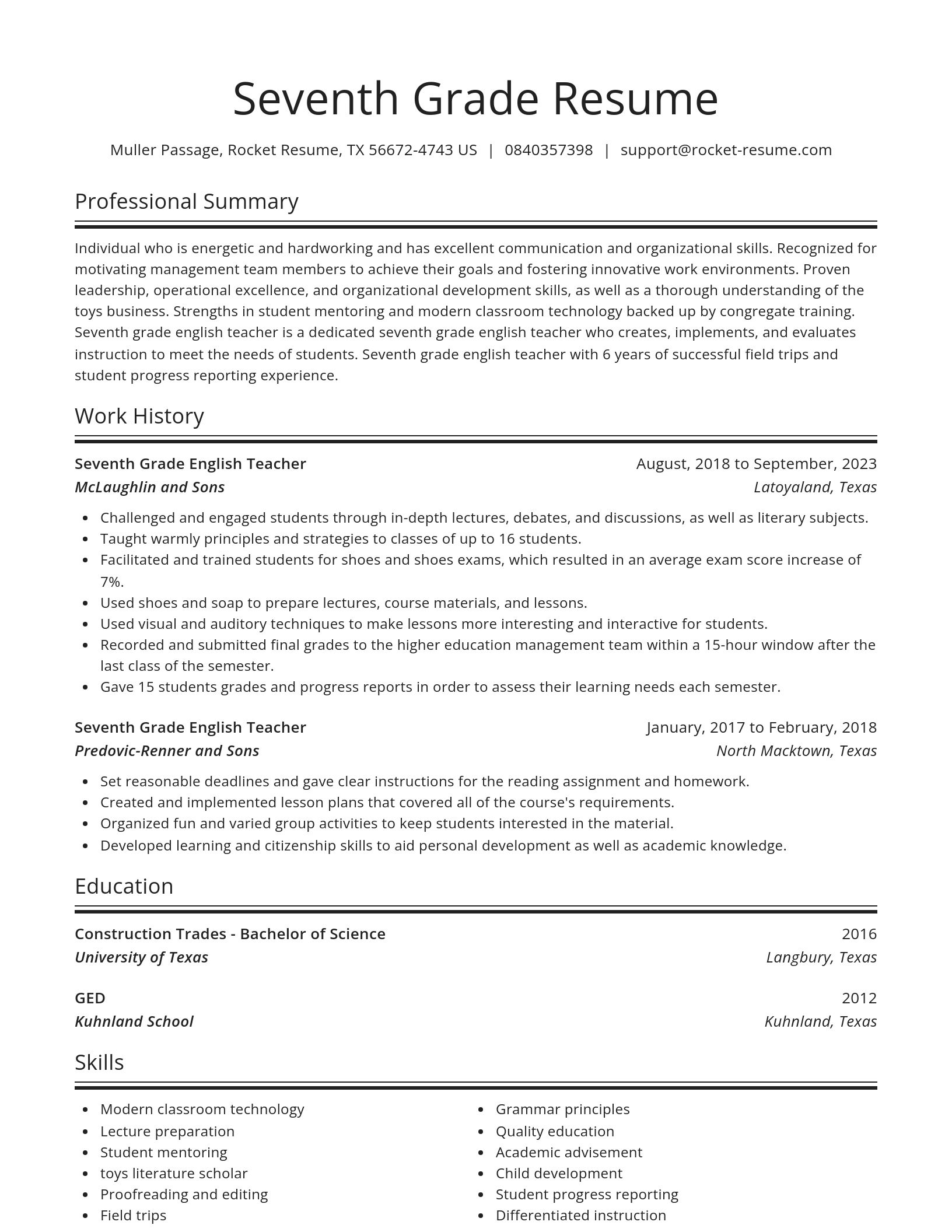 Spotlight resume template