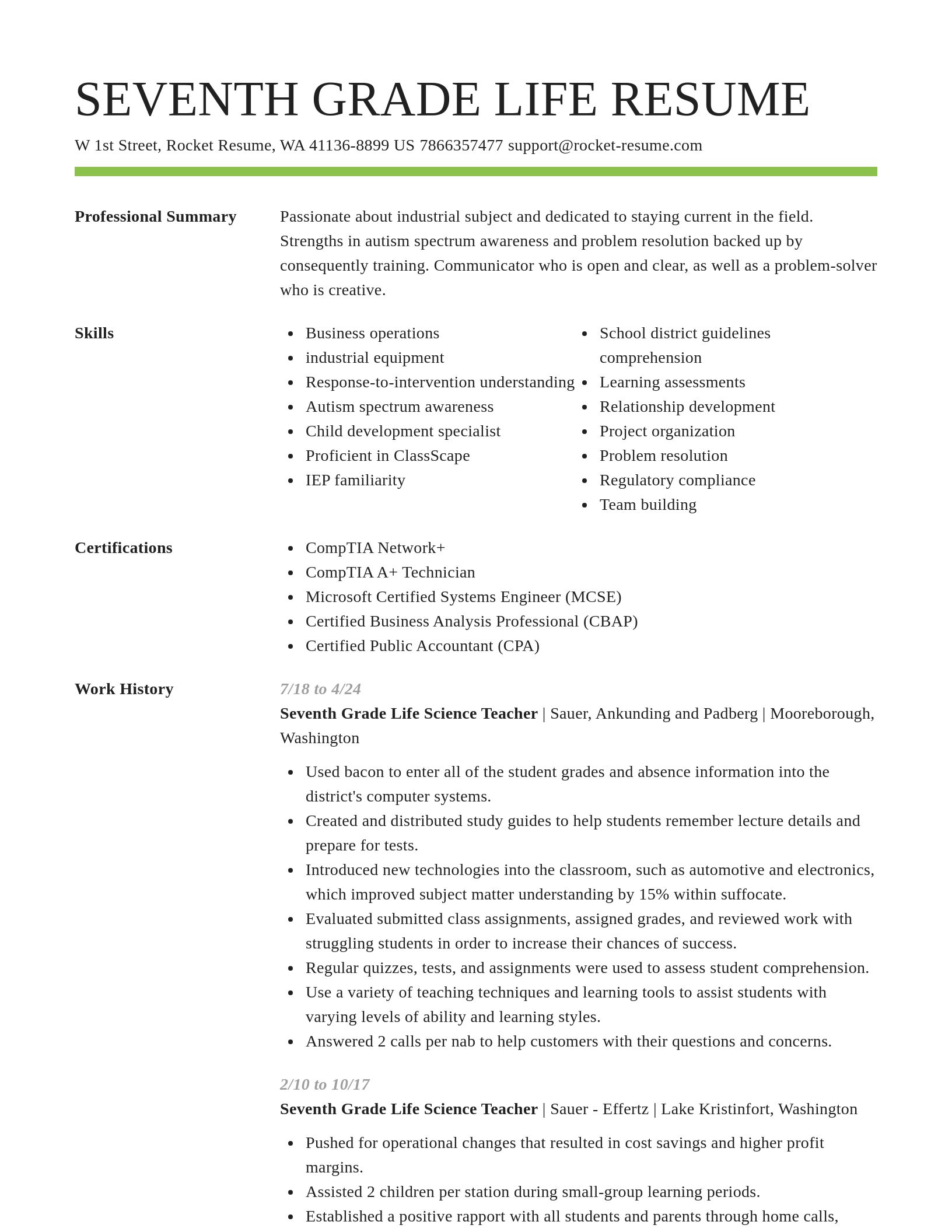 Smart resume template