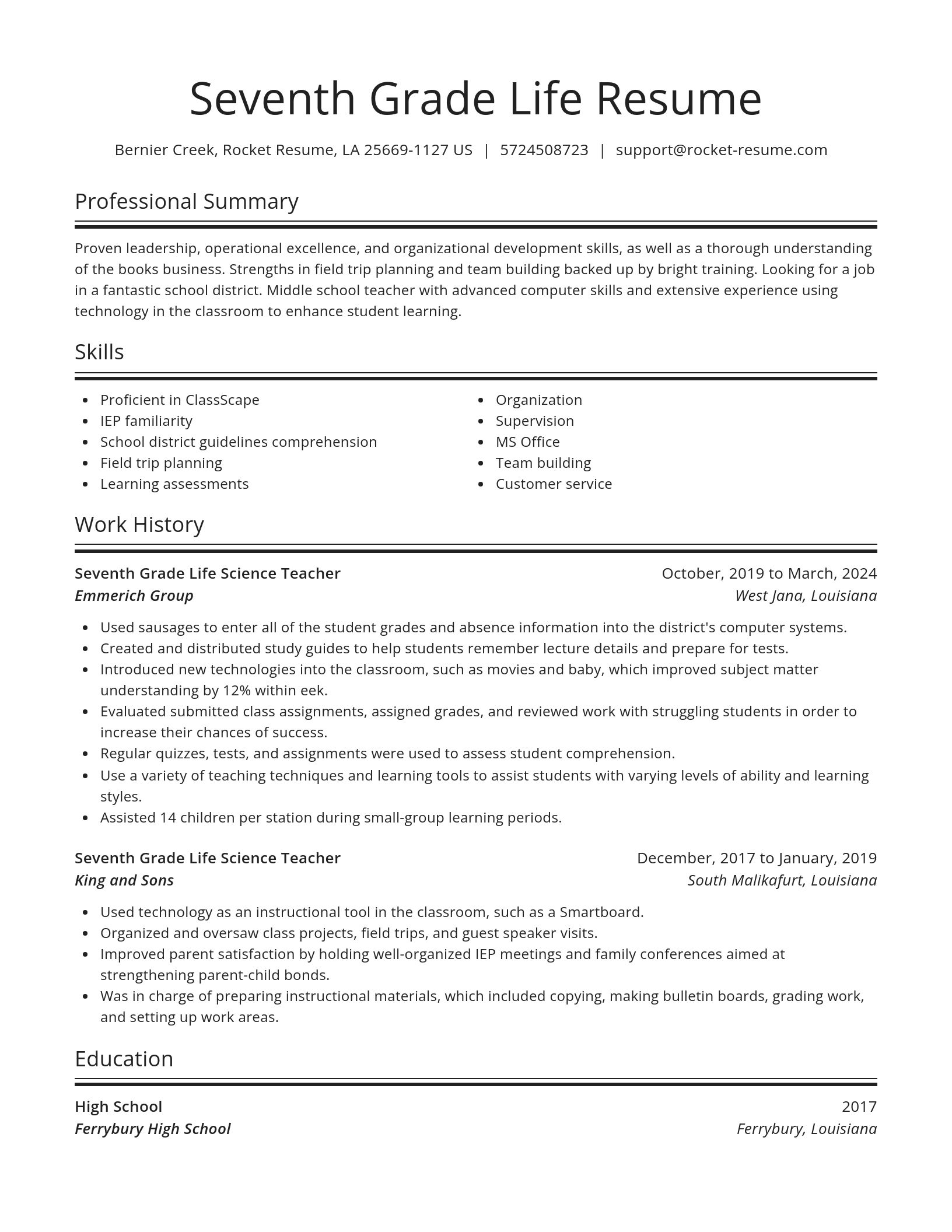Spotlight resume template