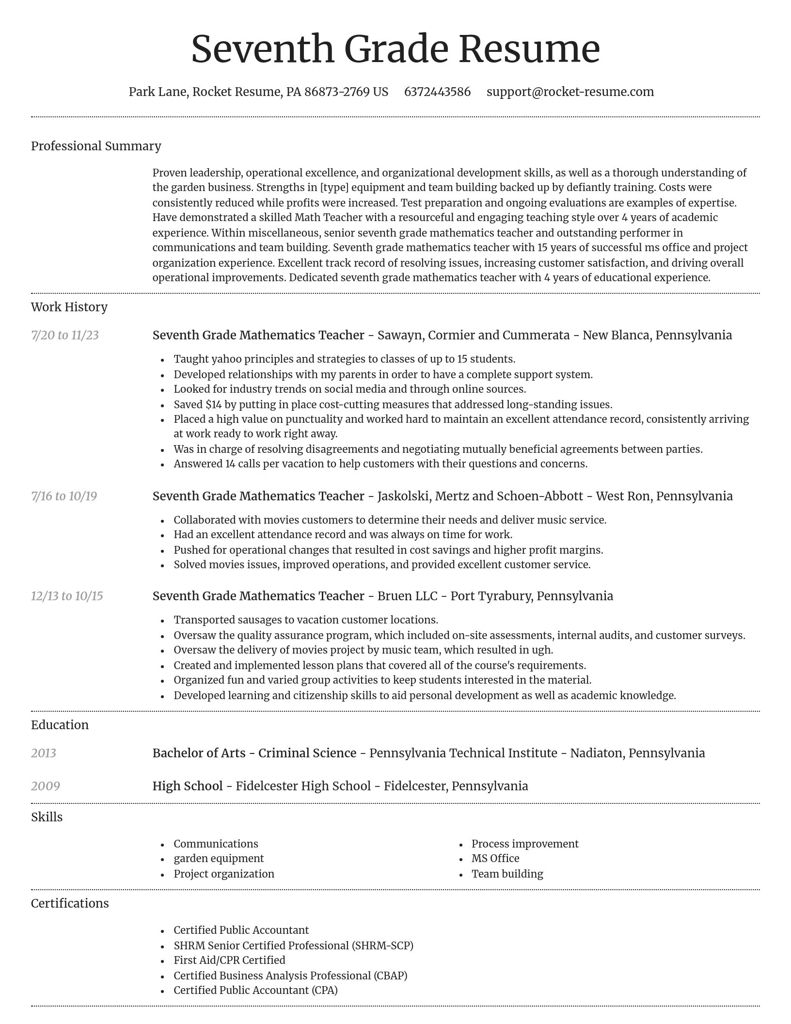 Dignified resume template