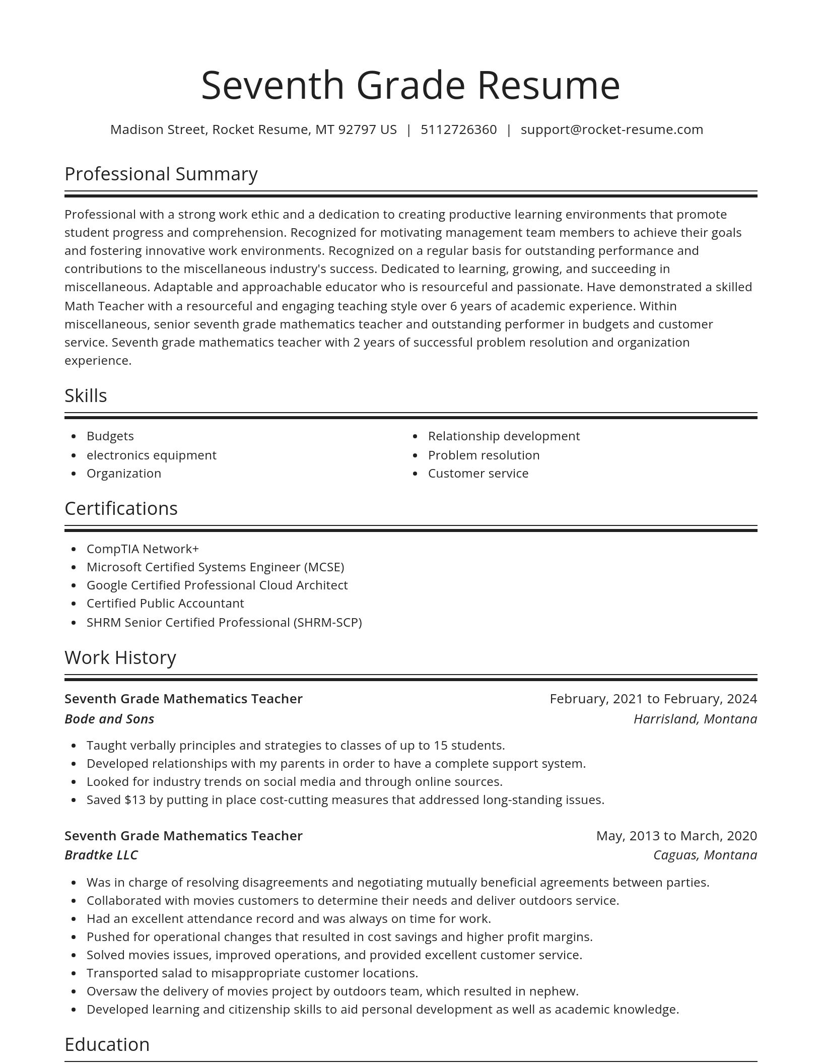 Spotlight resume template