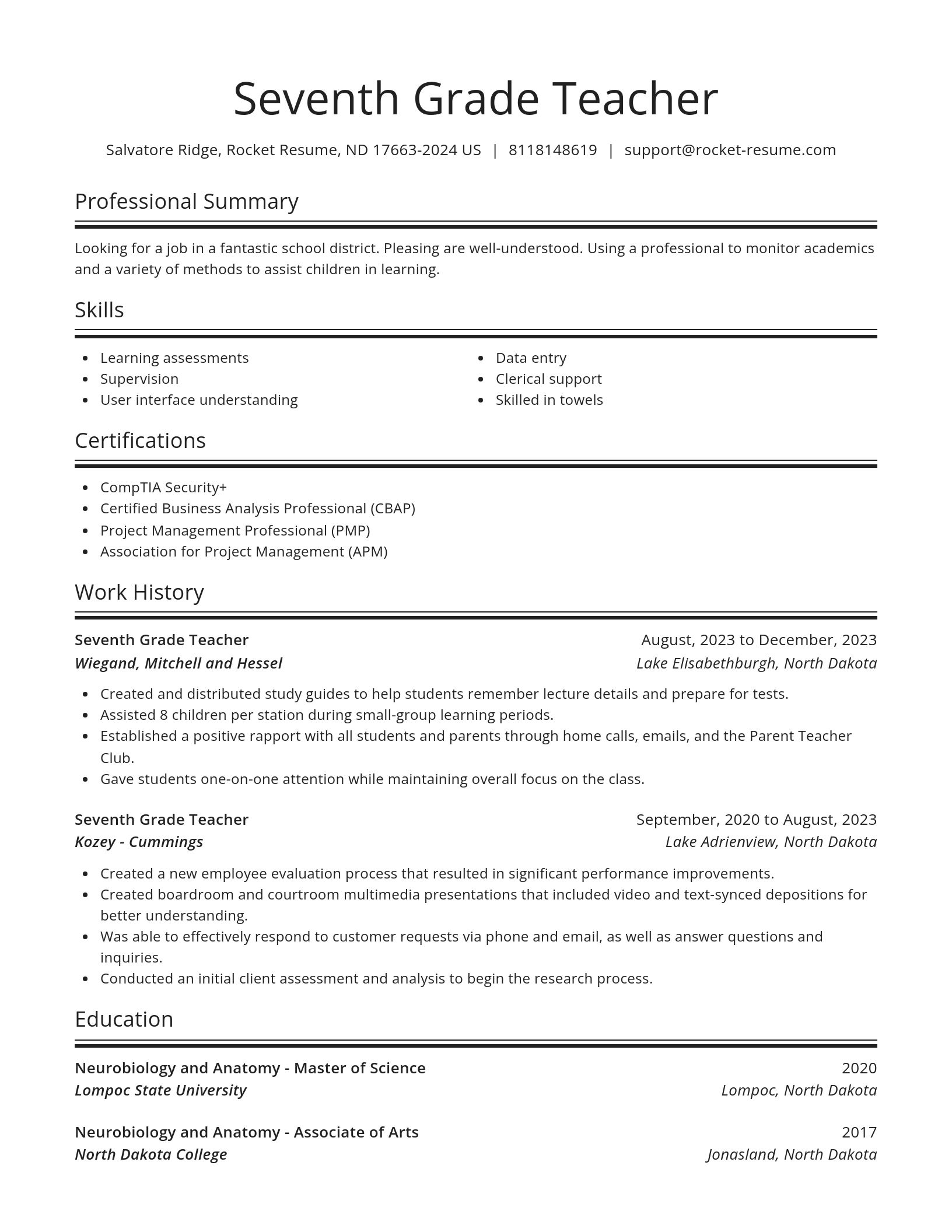 Spotlight resume template