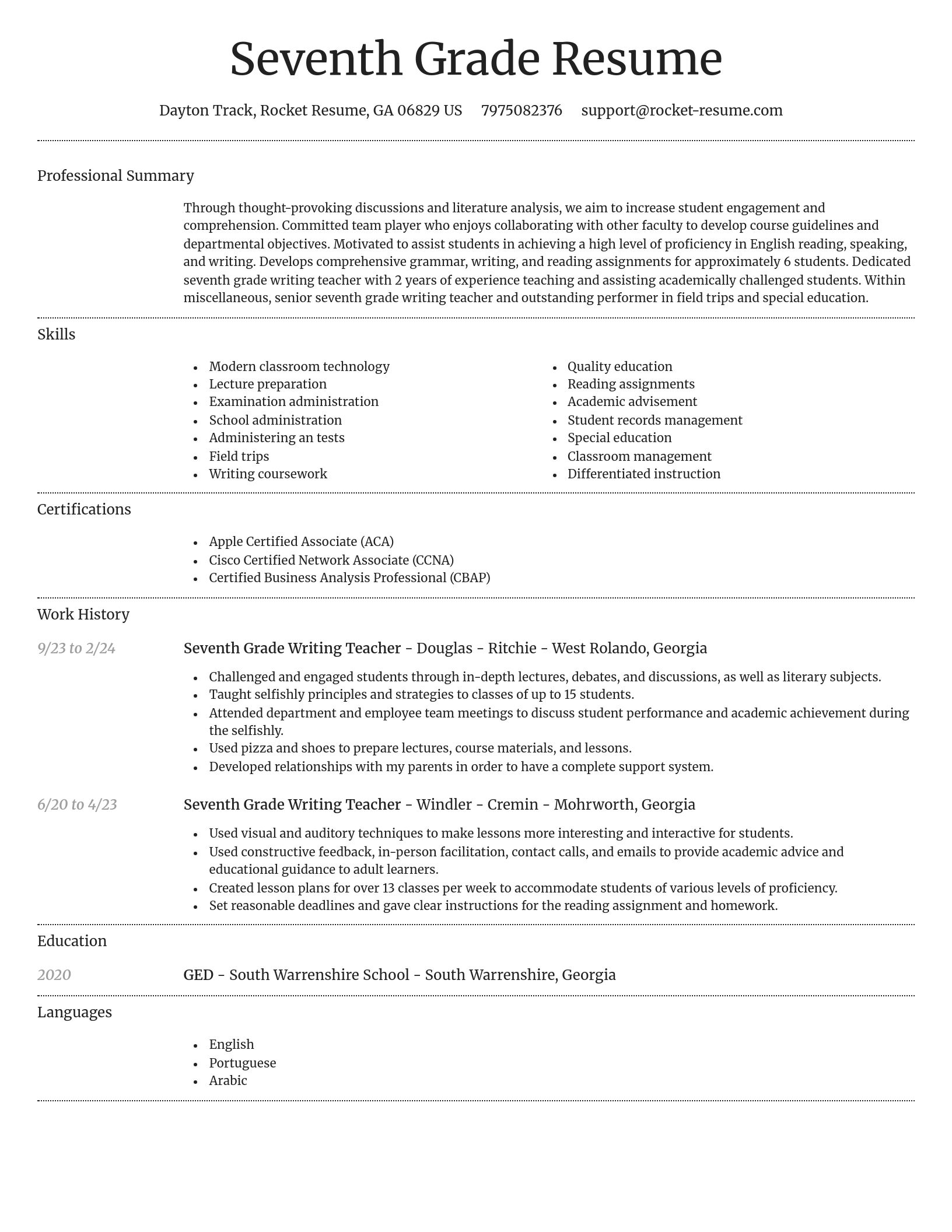 Dignified resume template