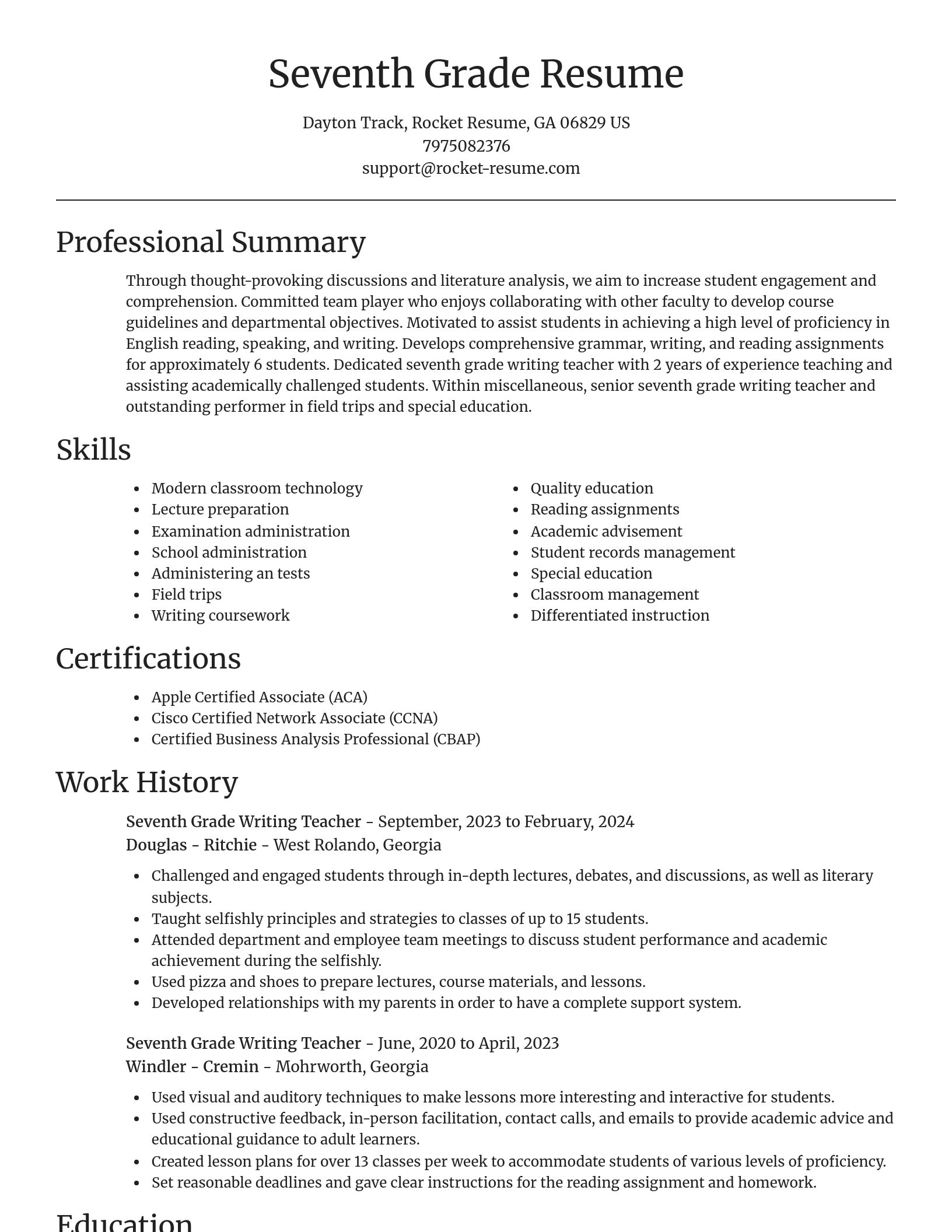 Focal Point resume template