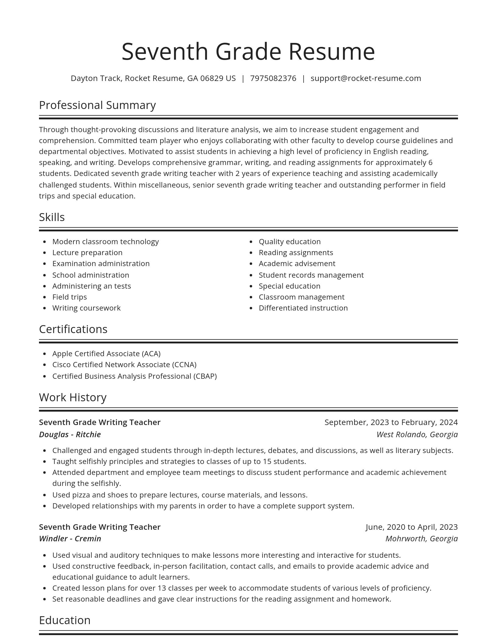 Spotlight resume template