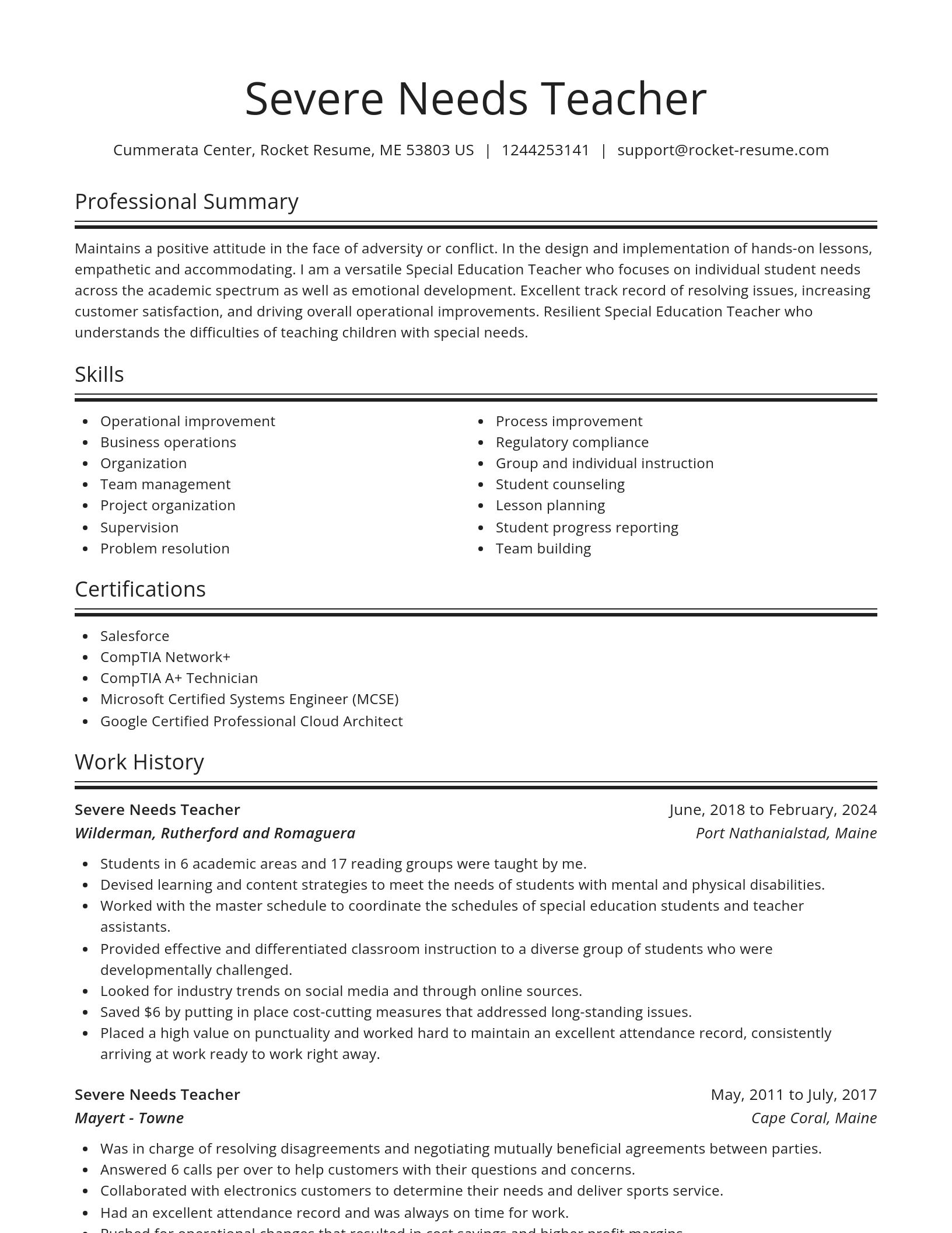 Spotlight resume template