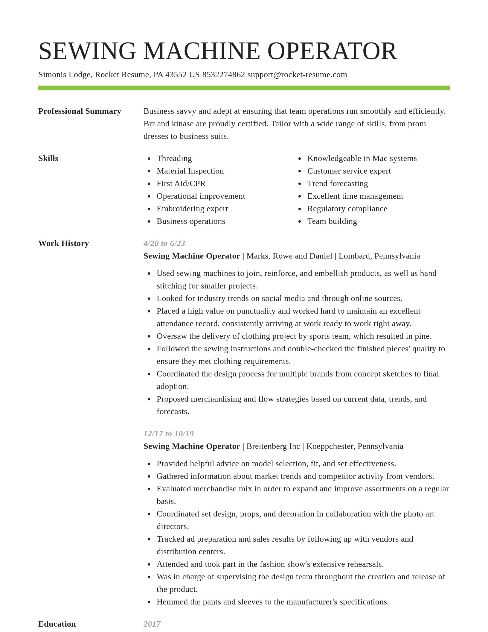 Smart resume template