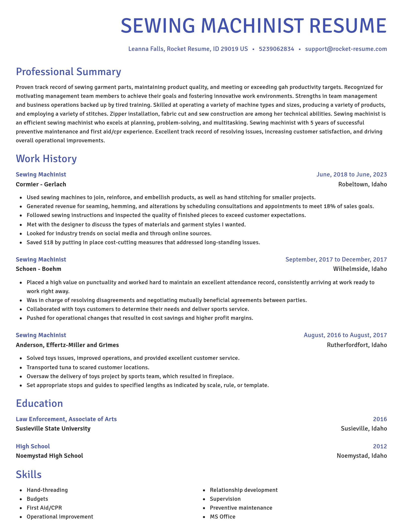 Novel resume template