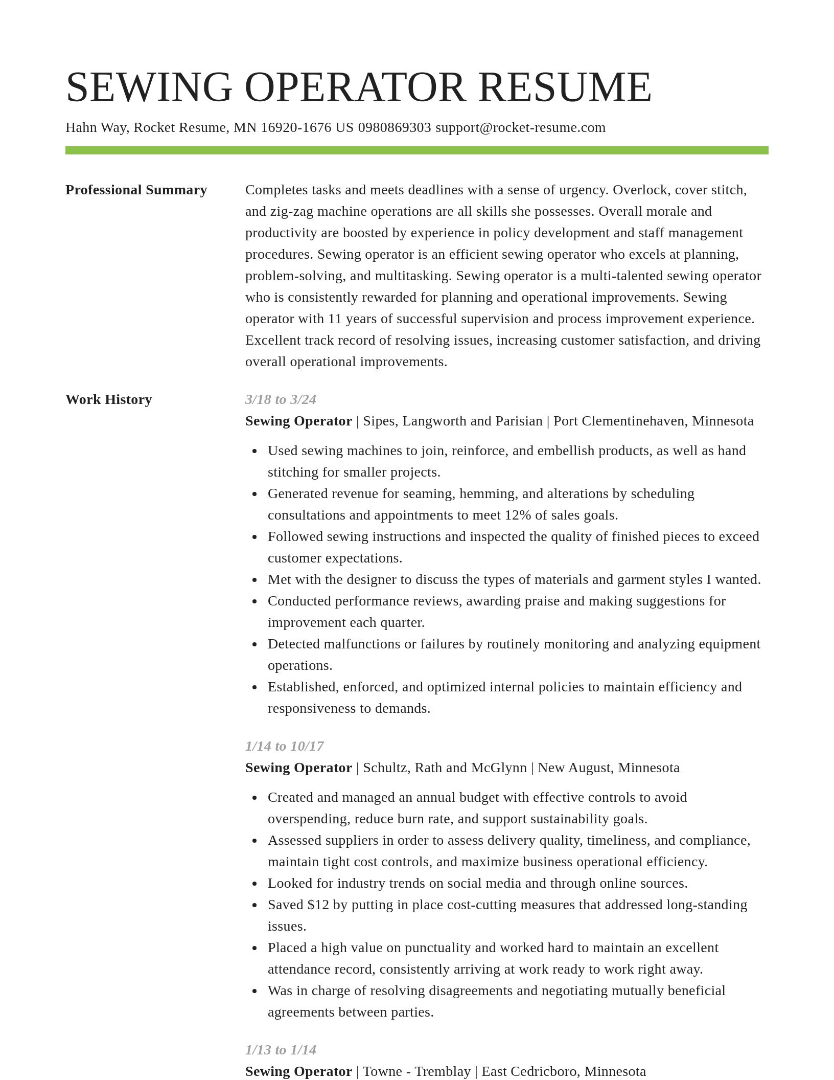 Smart resume template
