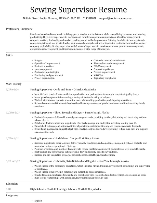 Dignified resume template