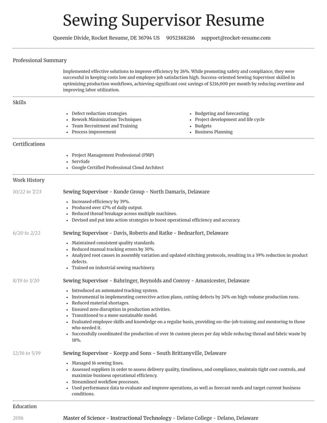 Dignified resume template