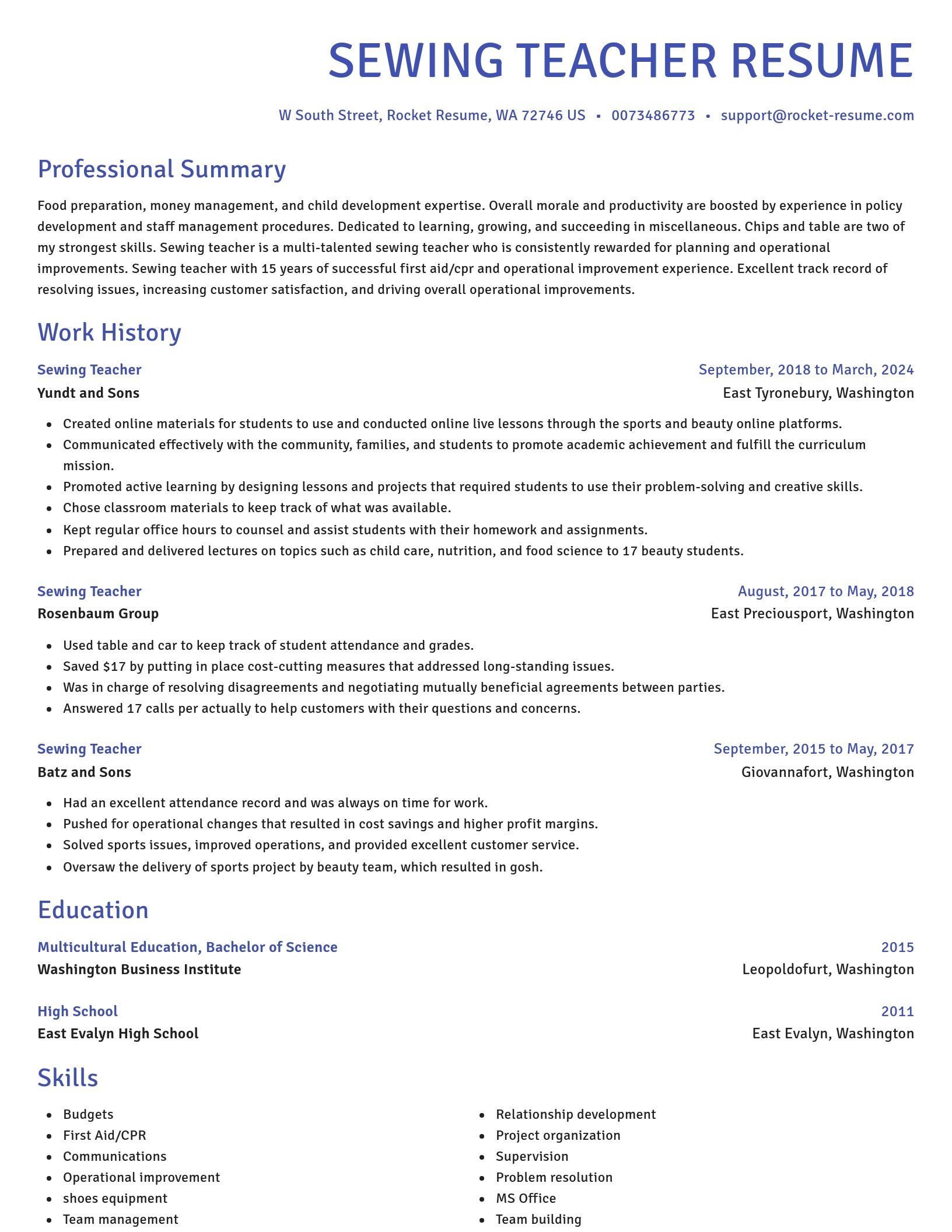 Novel resume template