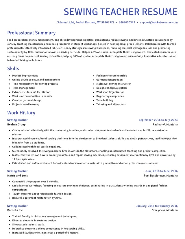 Novel resume template