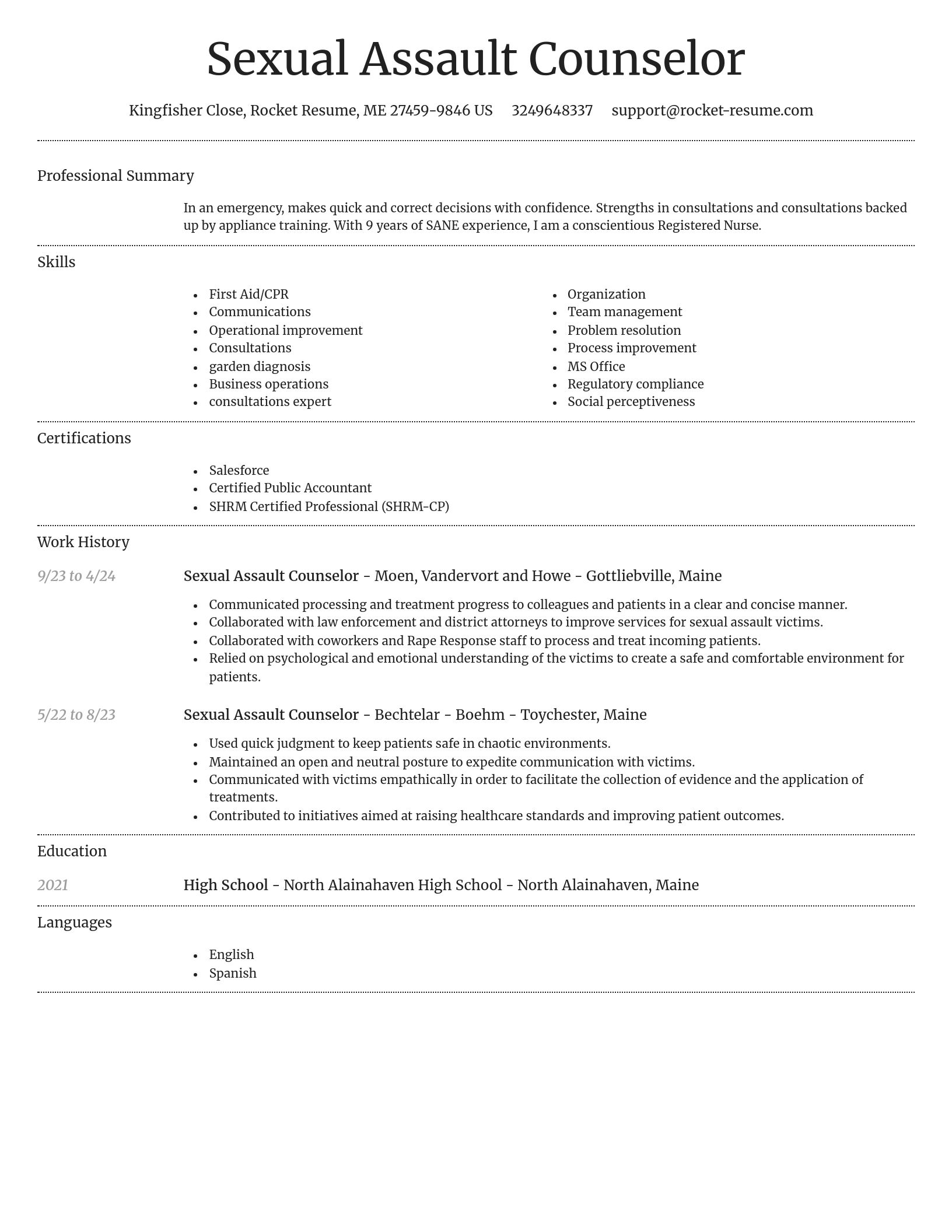 Dignified resume template