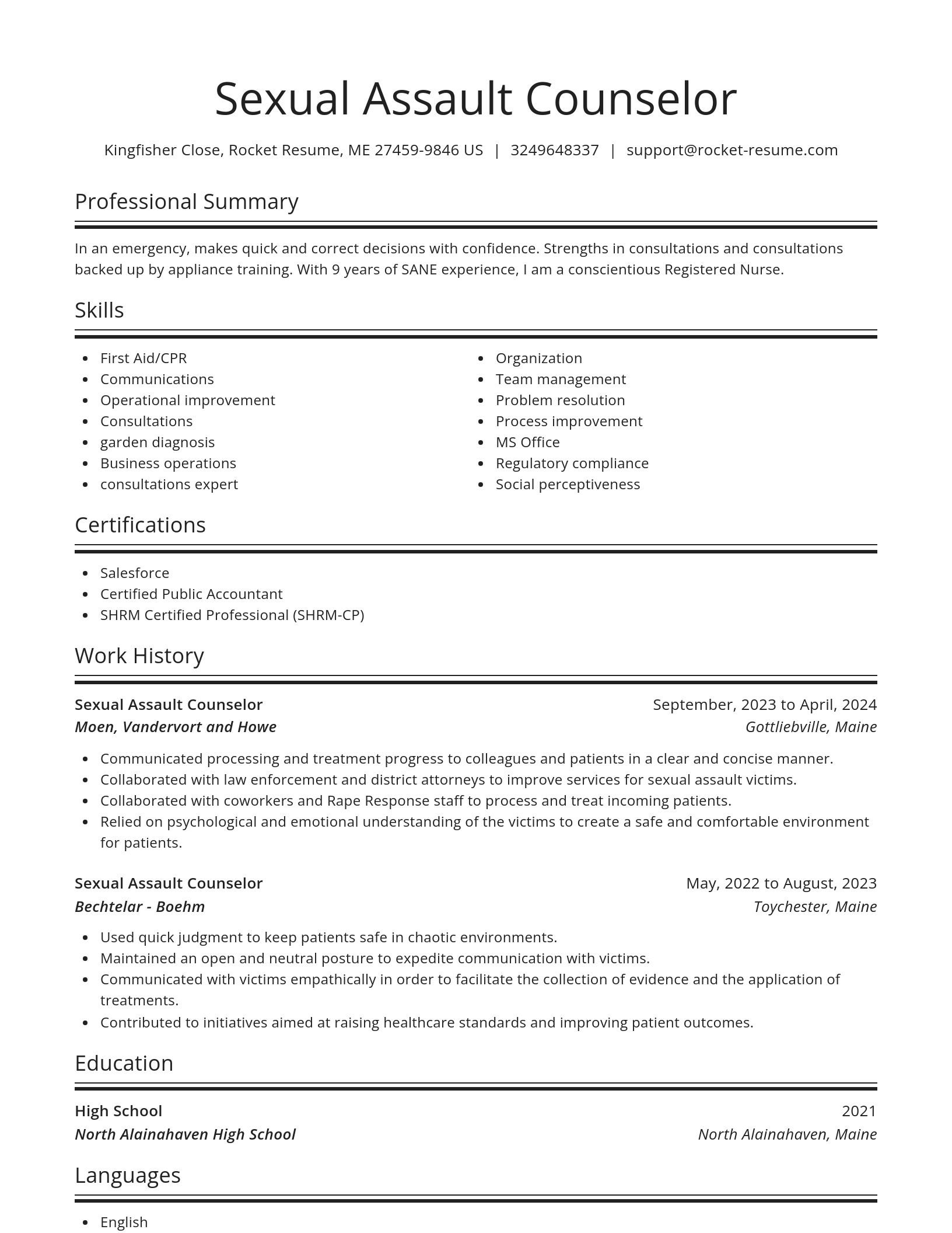 Spotlight resume template